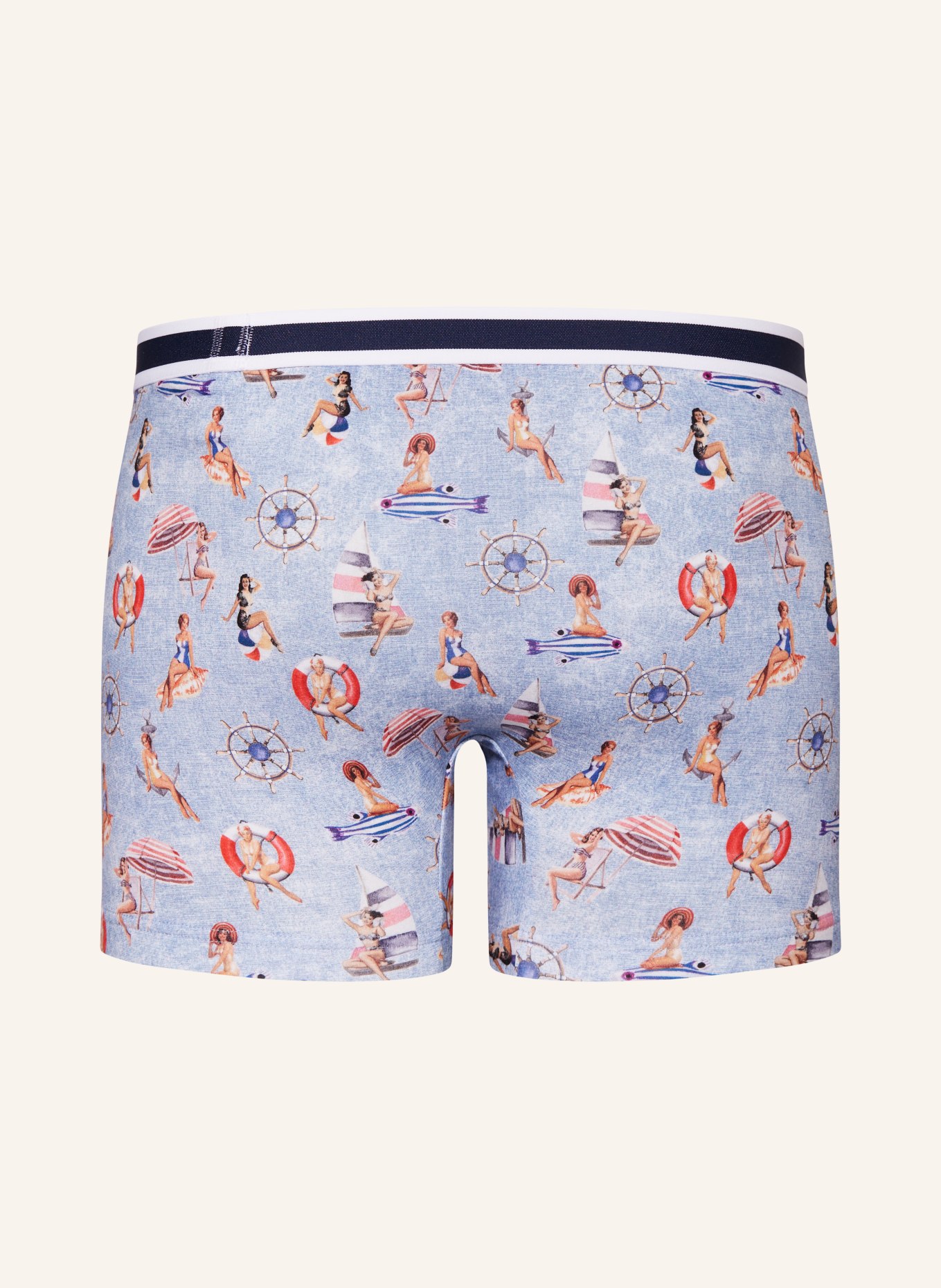 mey Boxer shorts series PIN UP GIRLS, Color: LIGHT BLUE (Image 2)