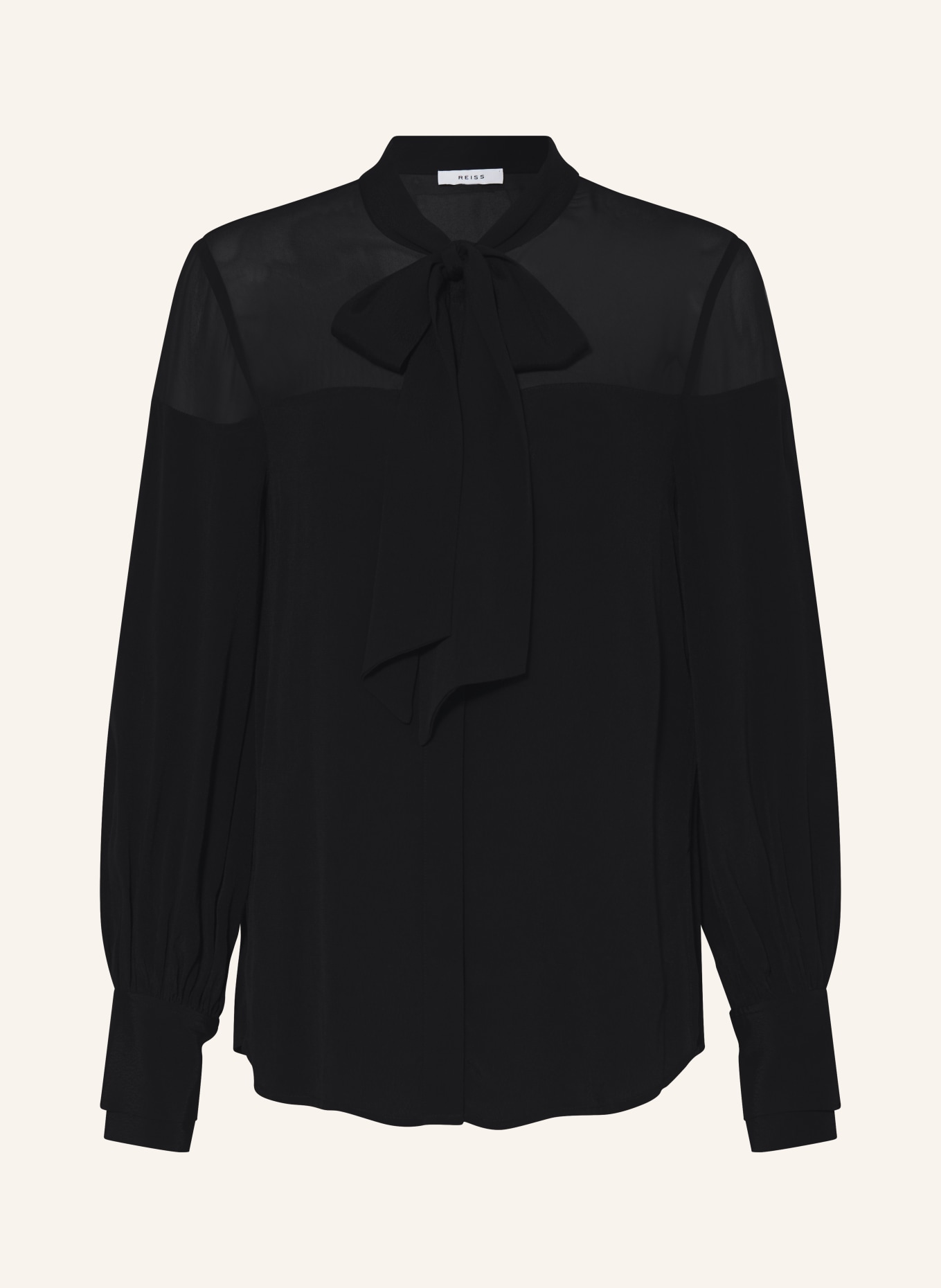 REISS Bow-tie blouse ARINA, Color: BLACK (Image 1)
