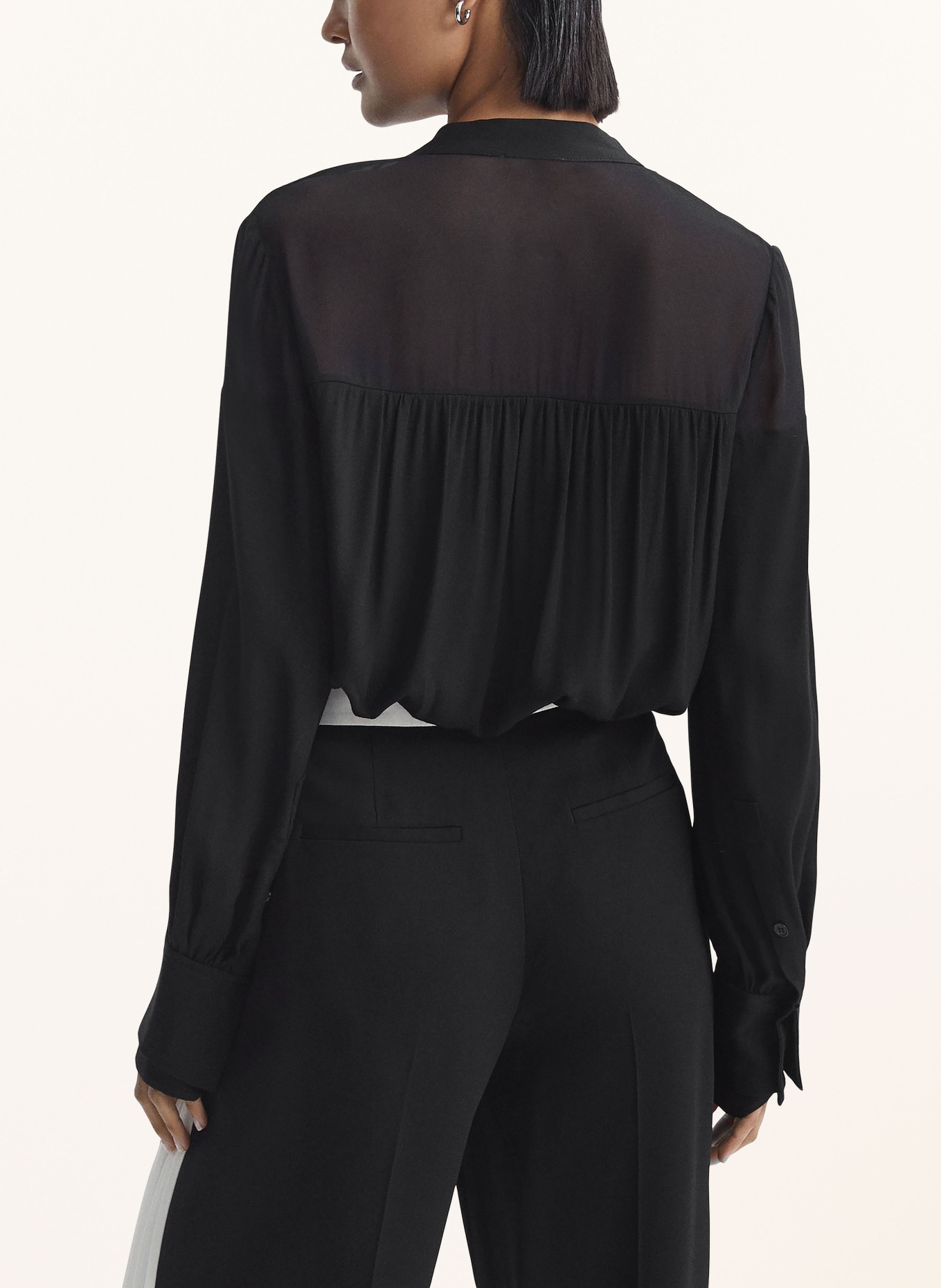 REISS Bow-tie blouse ARINA, Color: BLACK (Image 3)