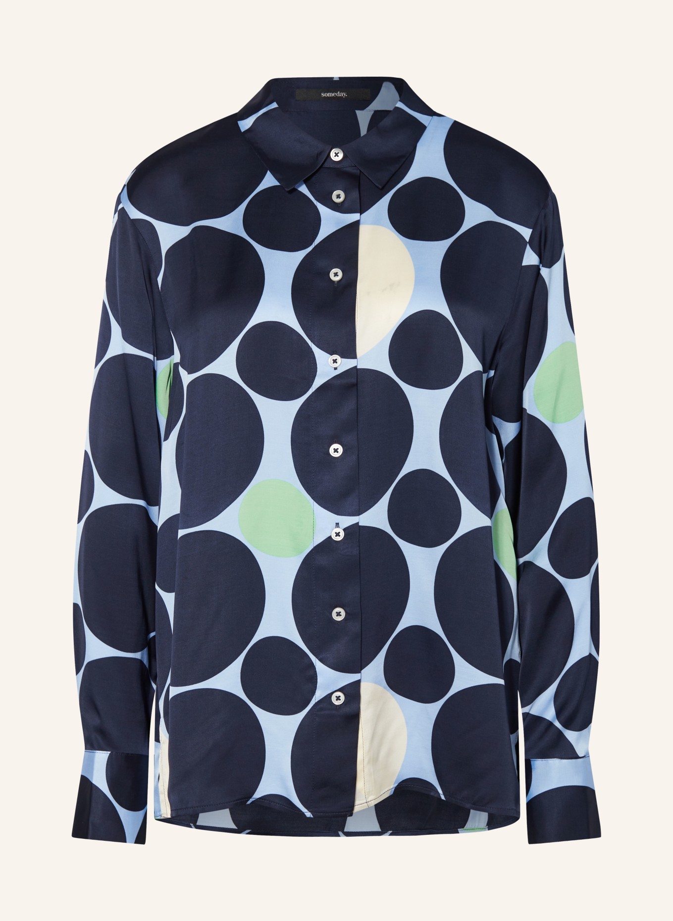 someday Shirt blouse ZAYOKI made of satin, Color: LIGHT BLUE/ BLUE (Image 1)