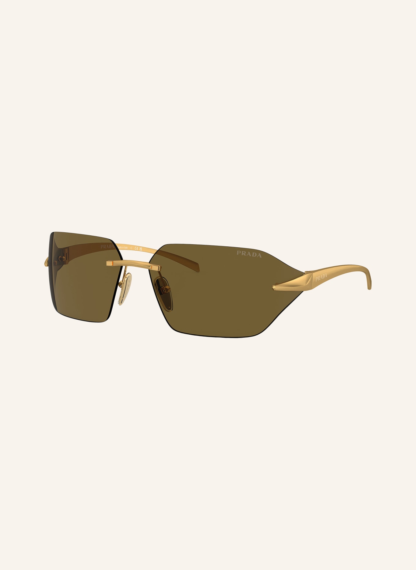 PRADA Sunglasses PR A55S, Color: 15N01T - GOLD/ KHAKI (Image 1)