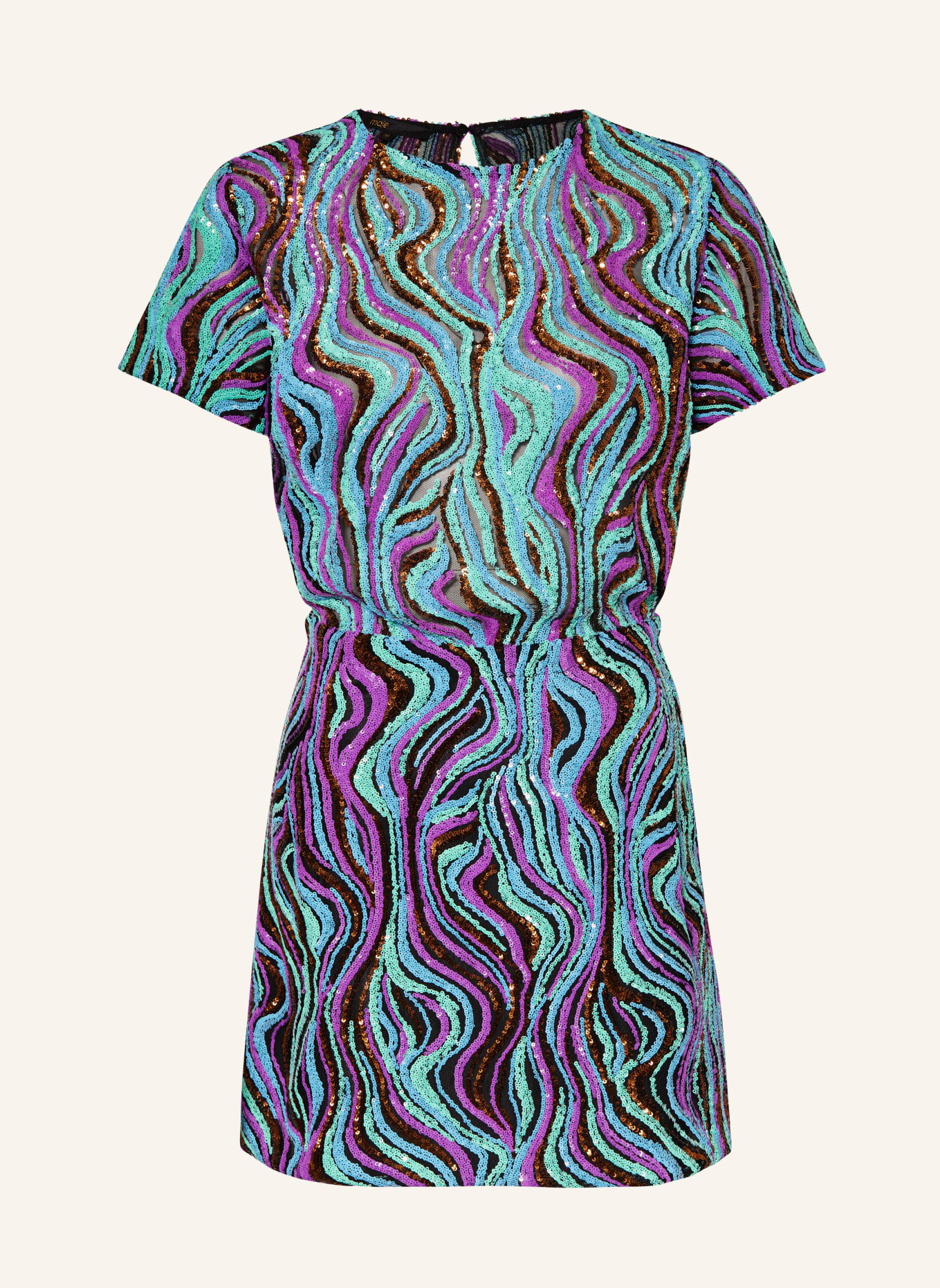 maje Kleid mit Pailletten, Farbe: DUNKELBLAU/ TÜRKIS/ LILA (Bild 1)