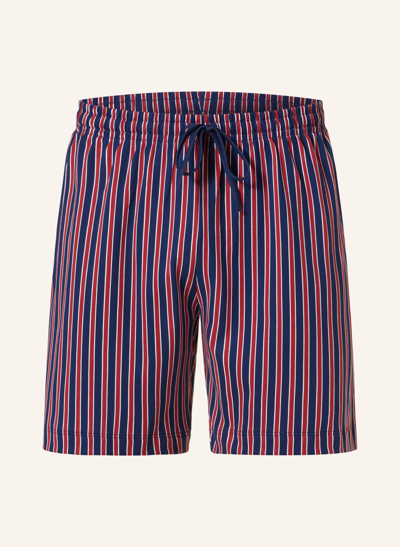 mey Pajama shorts series GRAPHIC STRIPES, Color: DARK BLUE/ DARK RED/ WHITE (Image 1)