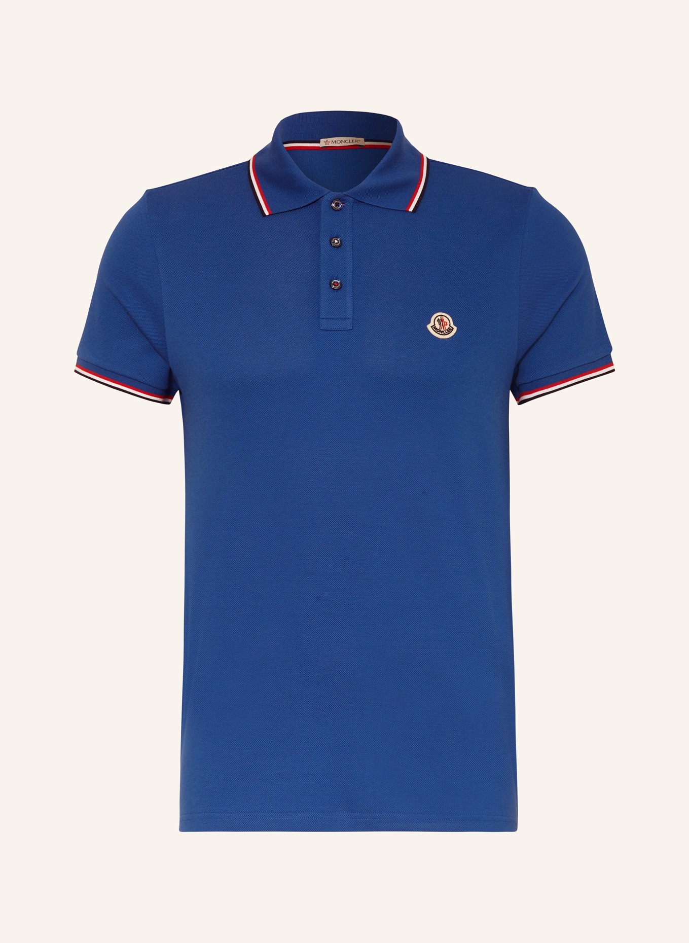 MONCLER Piqué polo shirt, Color: BLUE (Image 1)
