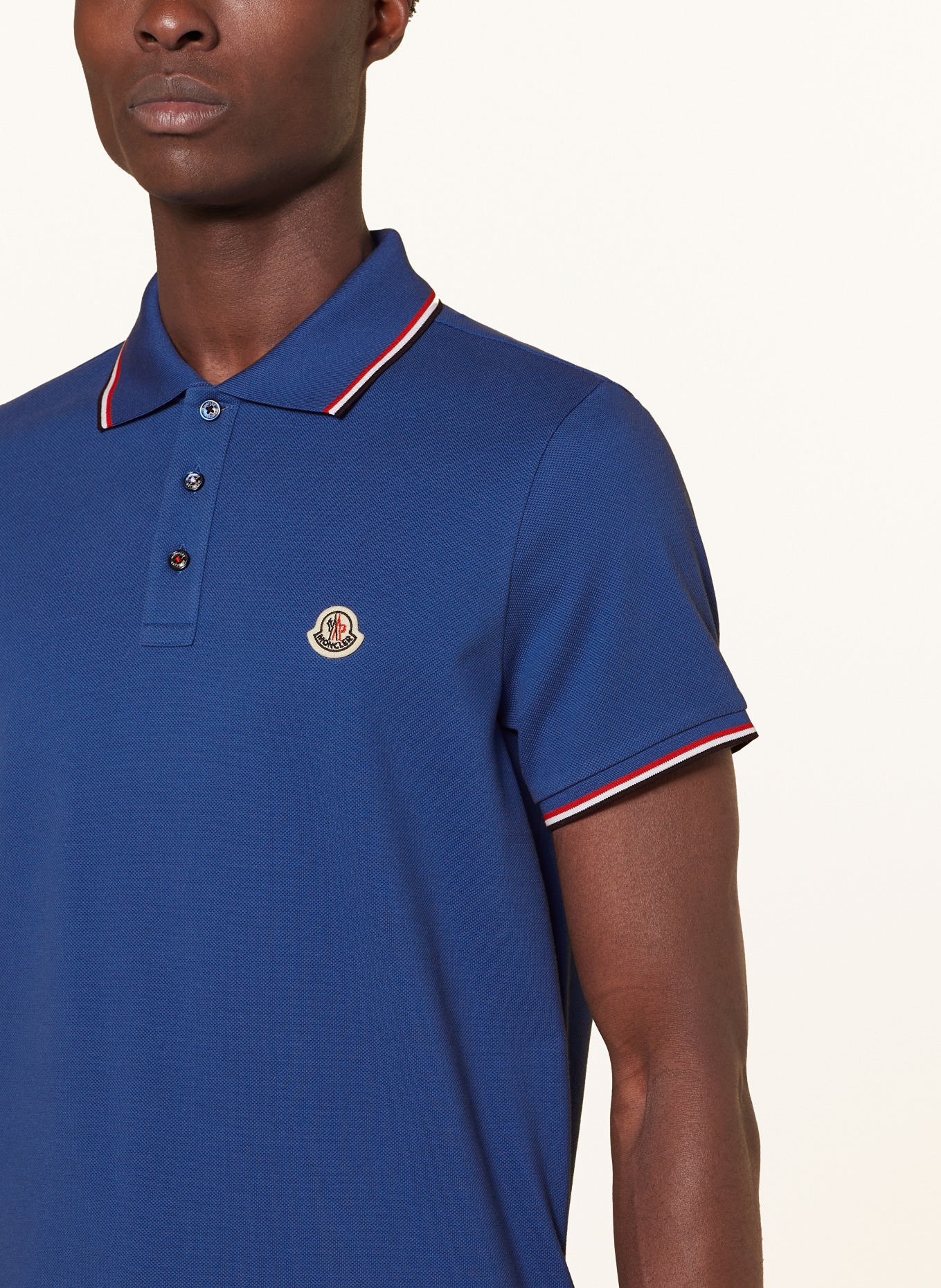 MONCLER Piqué-Poloshirt: BLAU