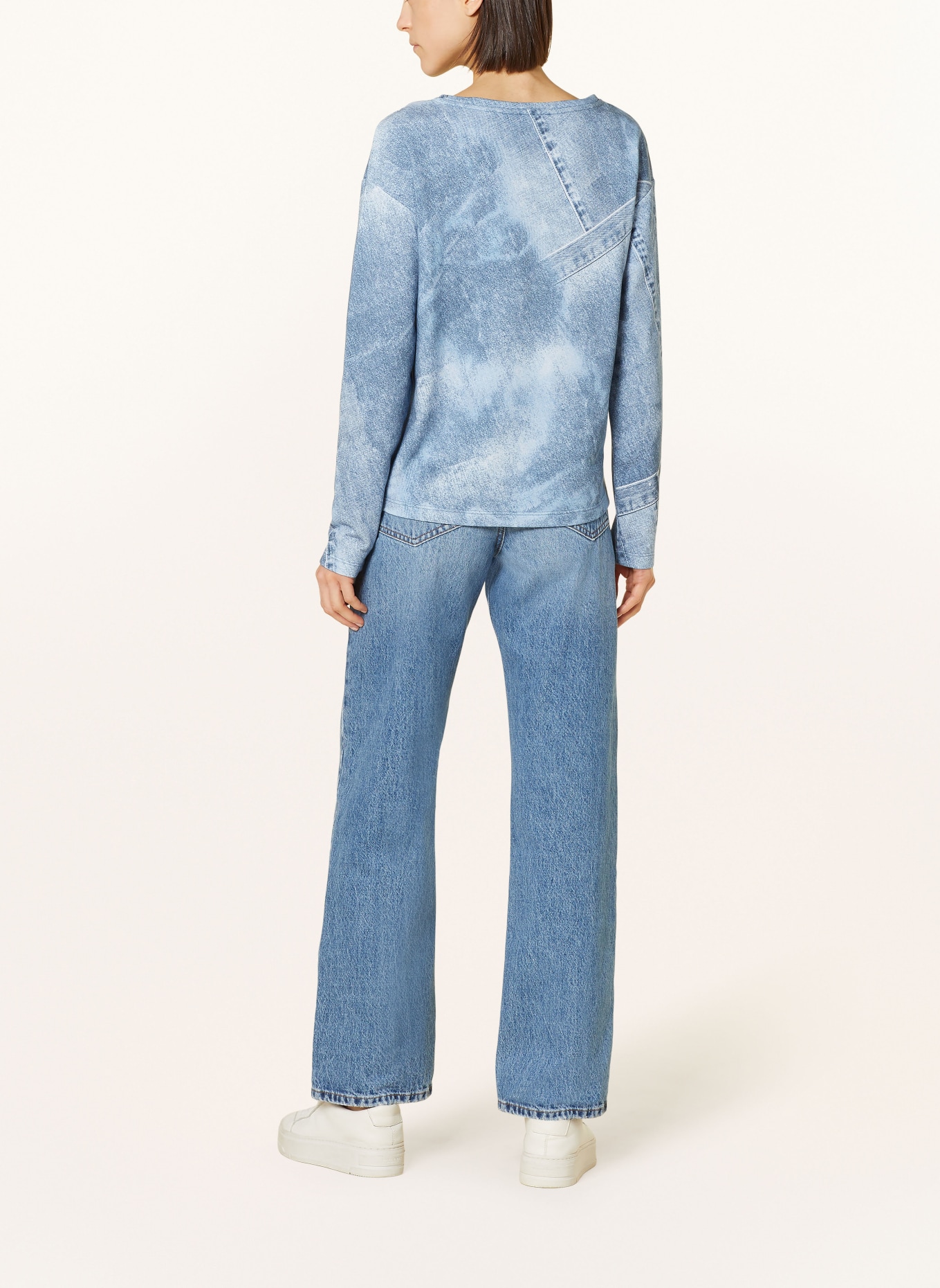 monari Sweatshirt in Jeansoptik mit Schmucksteinen, Farbe: BLAU/ HELLBLAU/ SILBER (Bild 3)