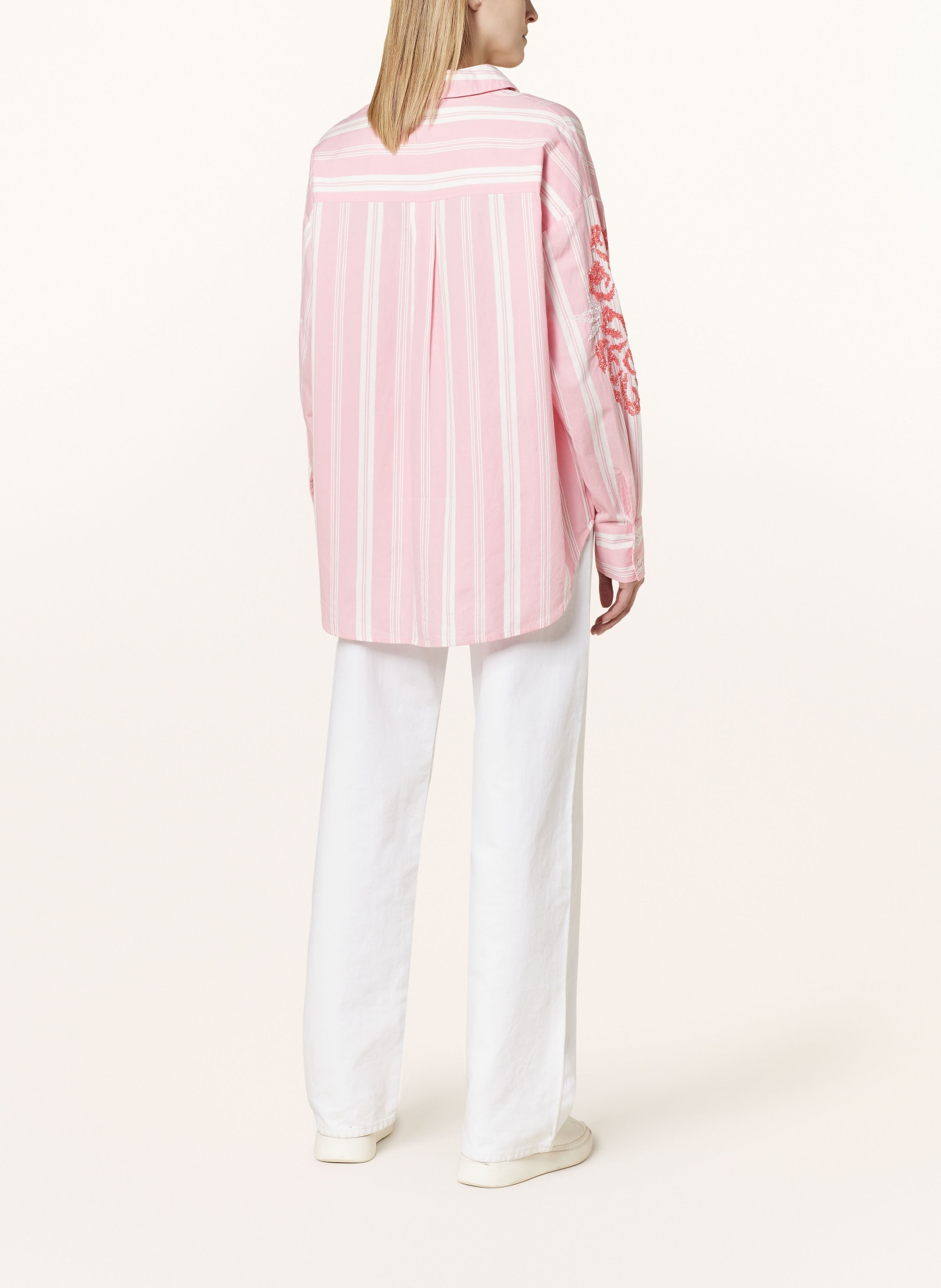 monari Shirt blouse with sequins, Color: PINK/ WHITE (Image 3)