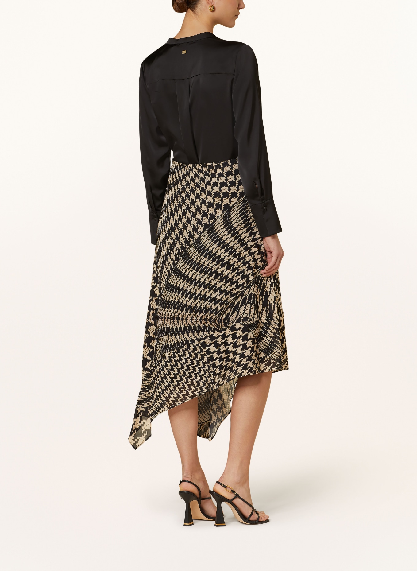 REISS Skirt OKSANA with frills, Color: BLACK/ CREAM (Image 3)