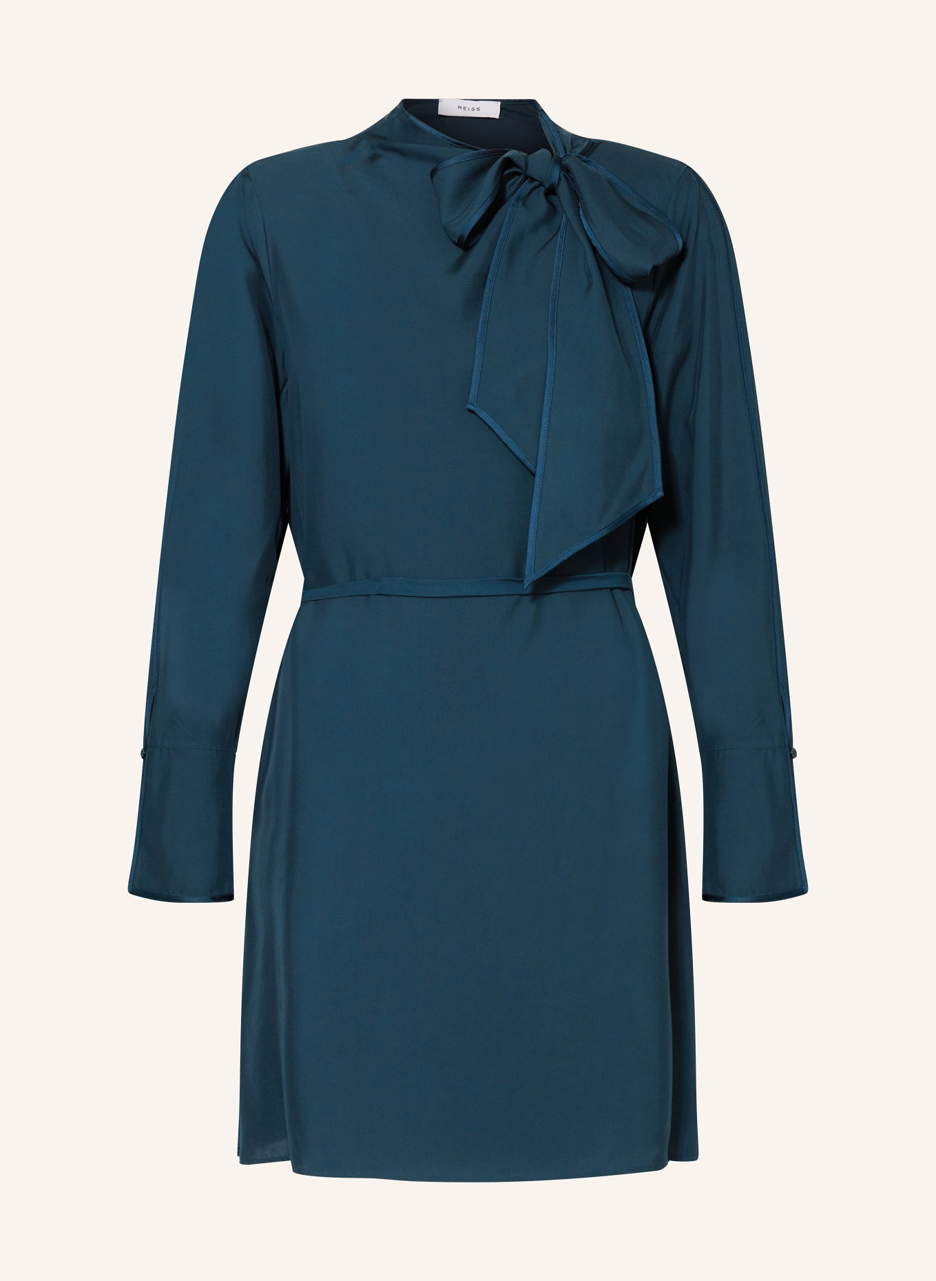 REISS Bow tie collar dress AVERY, Color: DARK GREEN (Image 1)