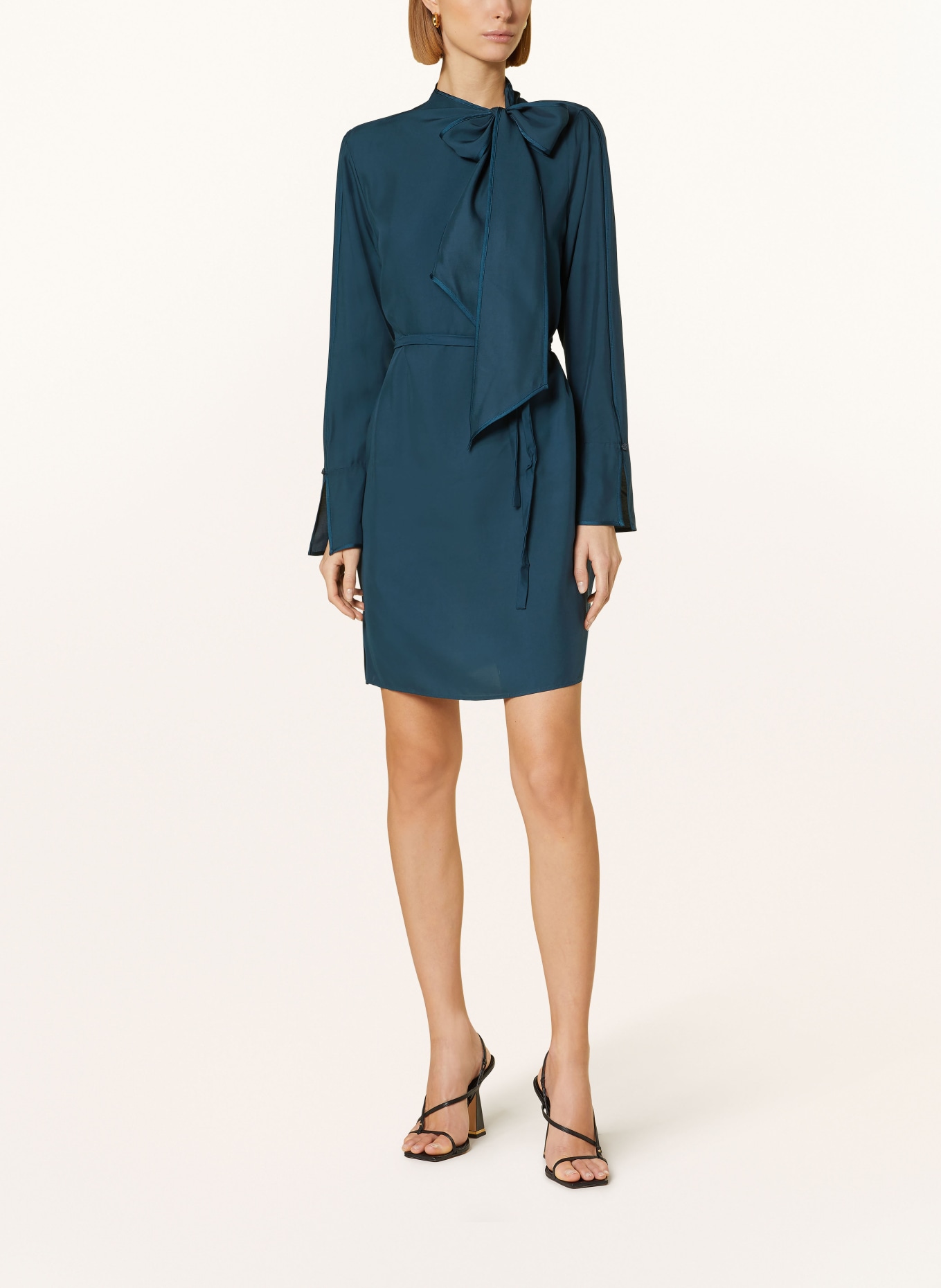 REISS Bow tie collar dress AVERY, Color: DARK GREEN (Image 2)