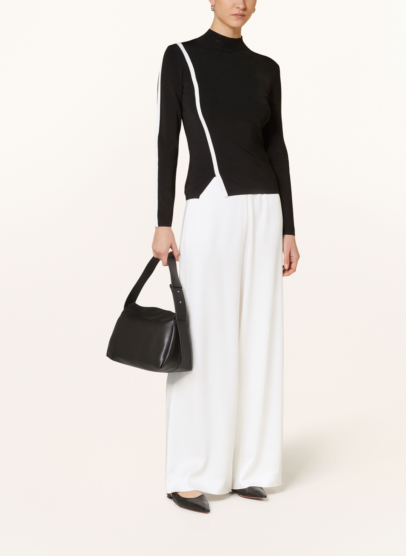 REISS Long sleeve shirt ANNA, Color: BLACK/ WHITE (Image 2)