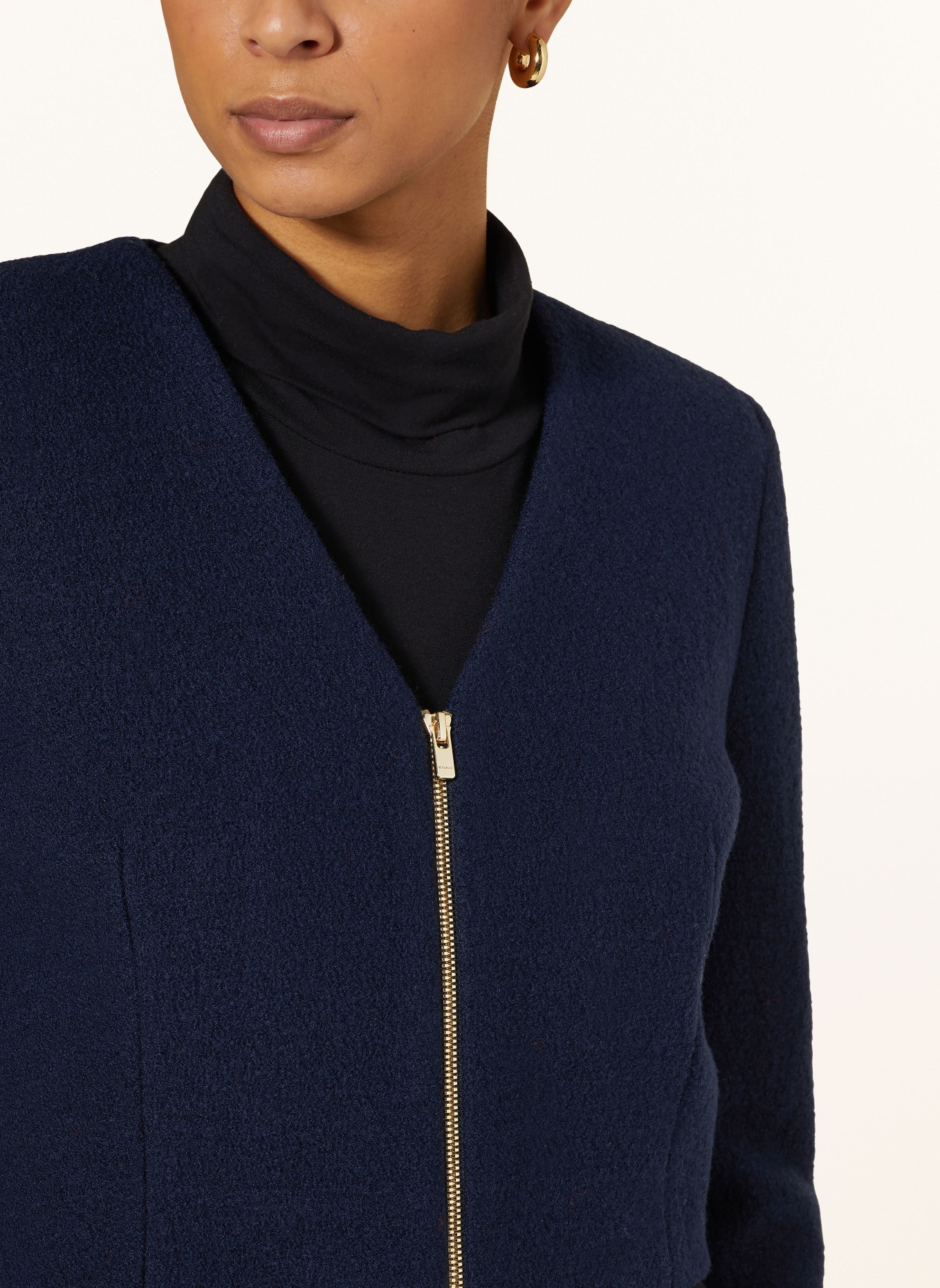 VANILIA Boxy jacket in bouclé, Color: DARK BLUE (Image 4)