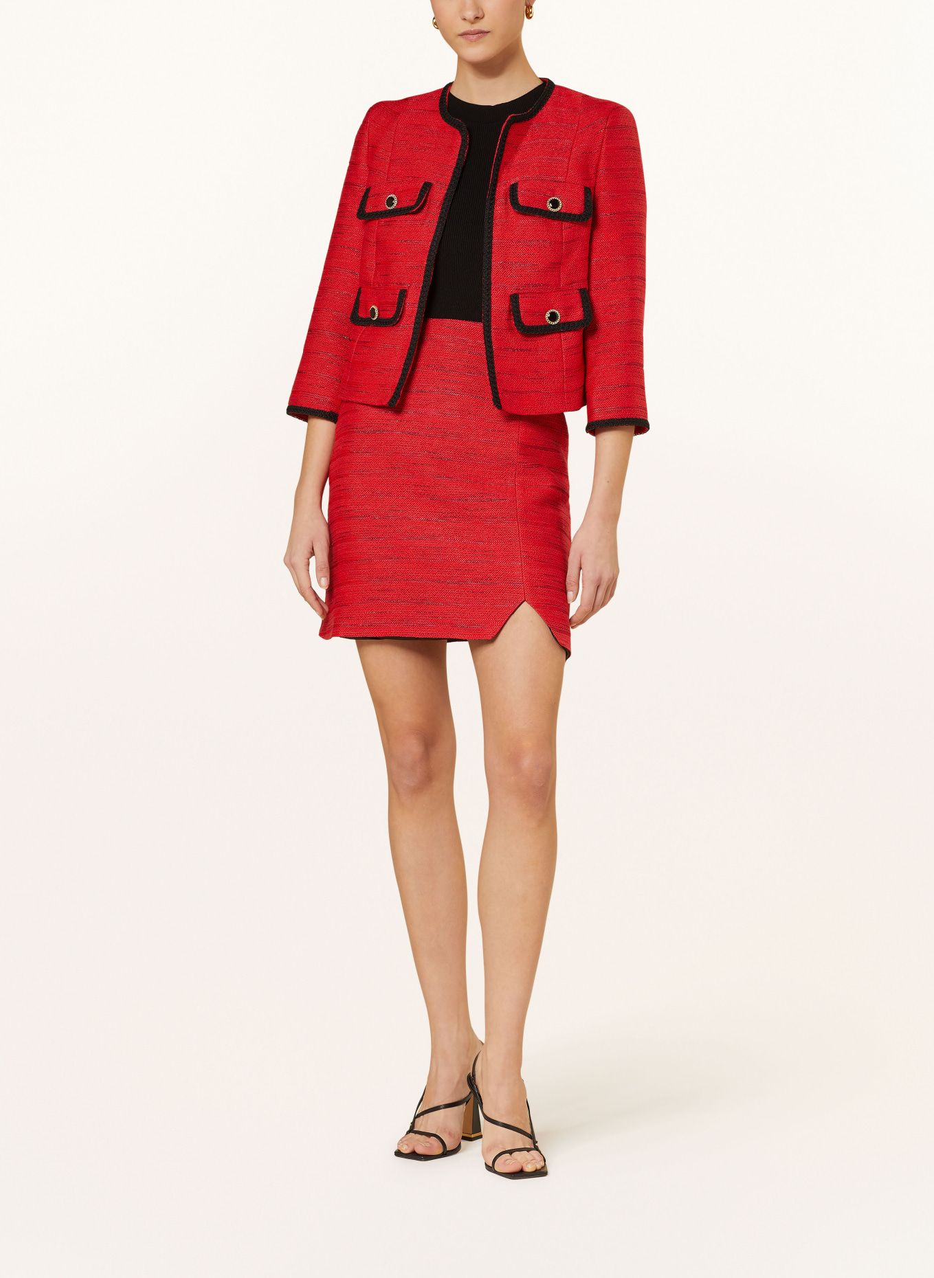 TED BAKER Boxy jacket OLIVAN made of tweed with glitter thread, Color: RED (Image 2)