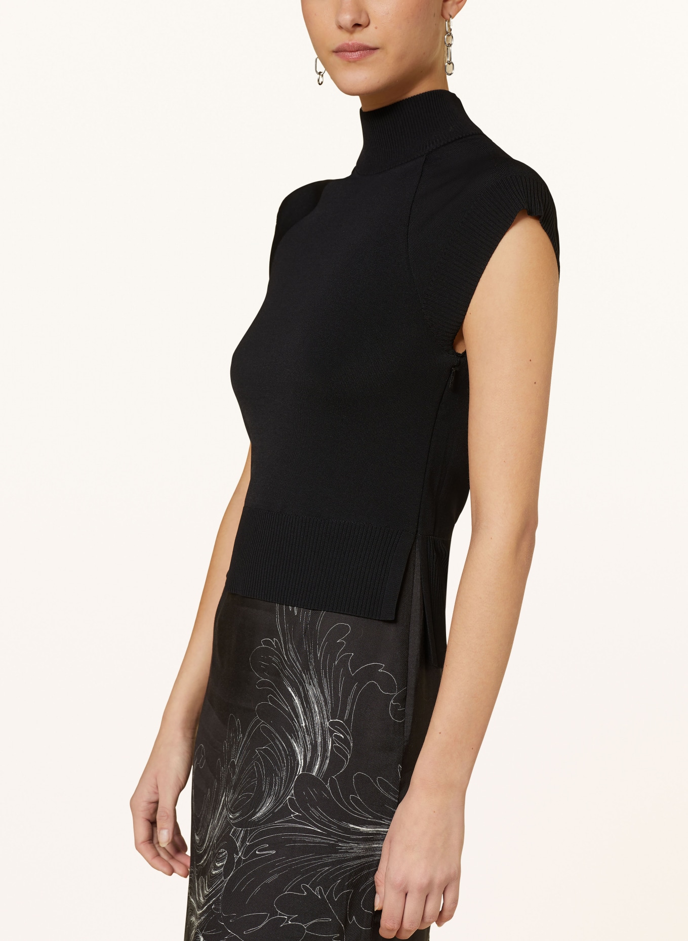 TED BAKER Kleid HEWIET im Materialmix, Farbe: SCHWARZ/ WEISS (Bild 4)