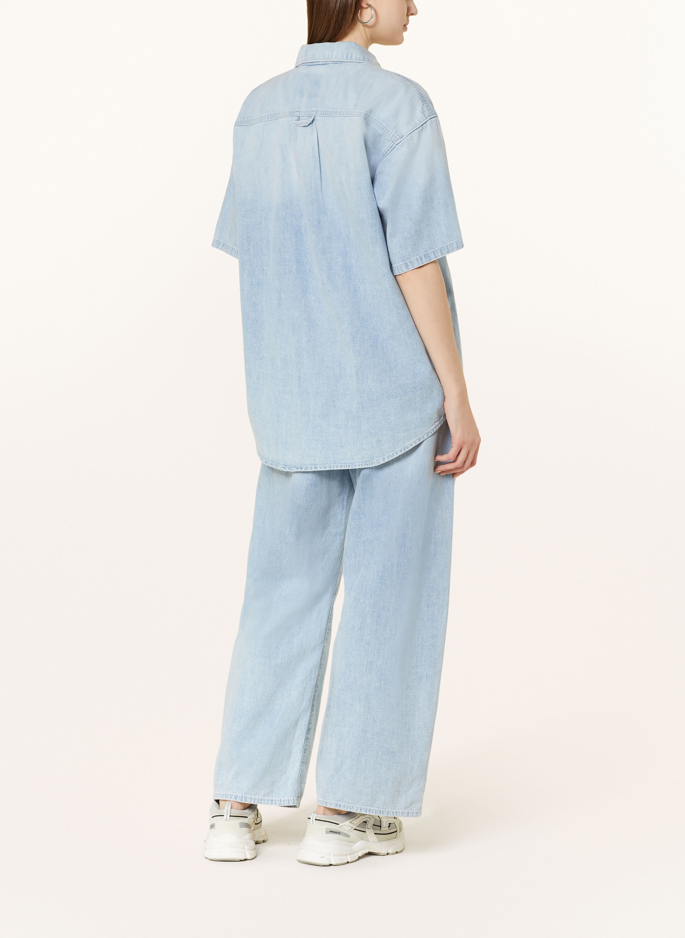 G-Star RAW Oversized denim blouse with 3/4 sleeves, Color: LIGHT BLUE (Image 3)