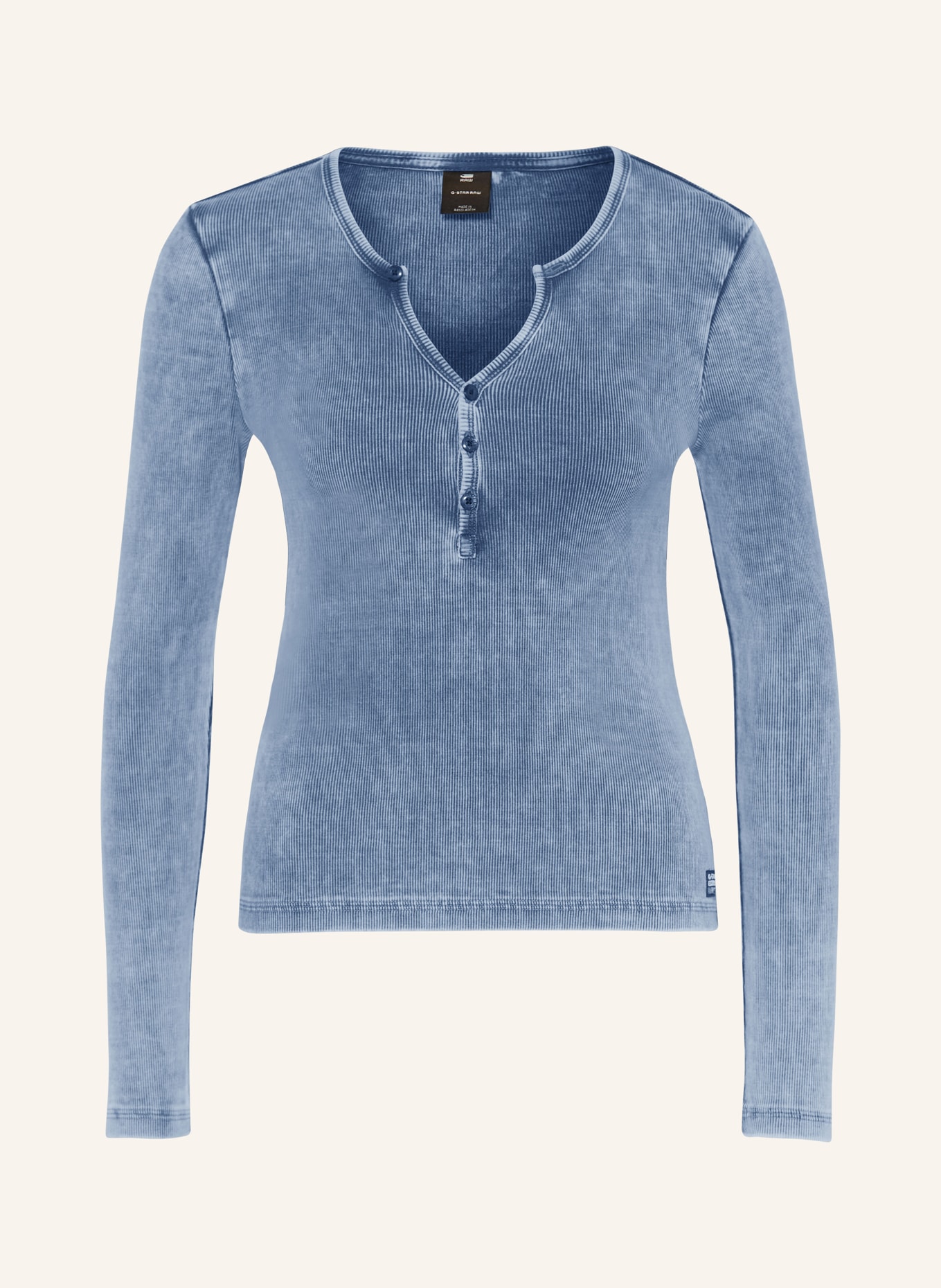 G-Star RAW Henley shirt, Color: BLUE (Image 1)