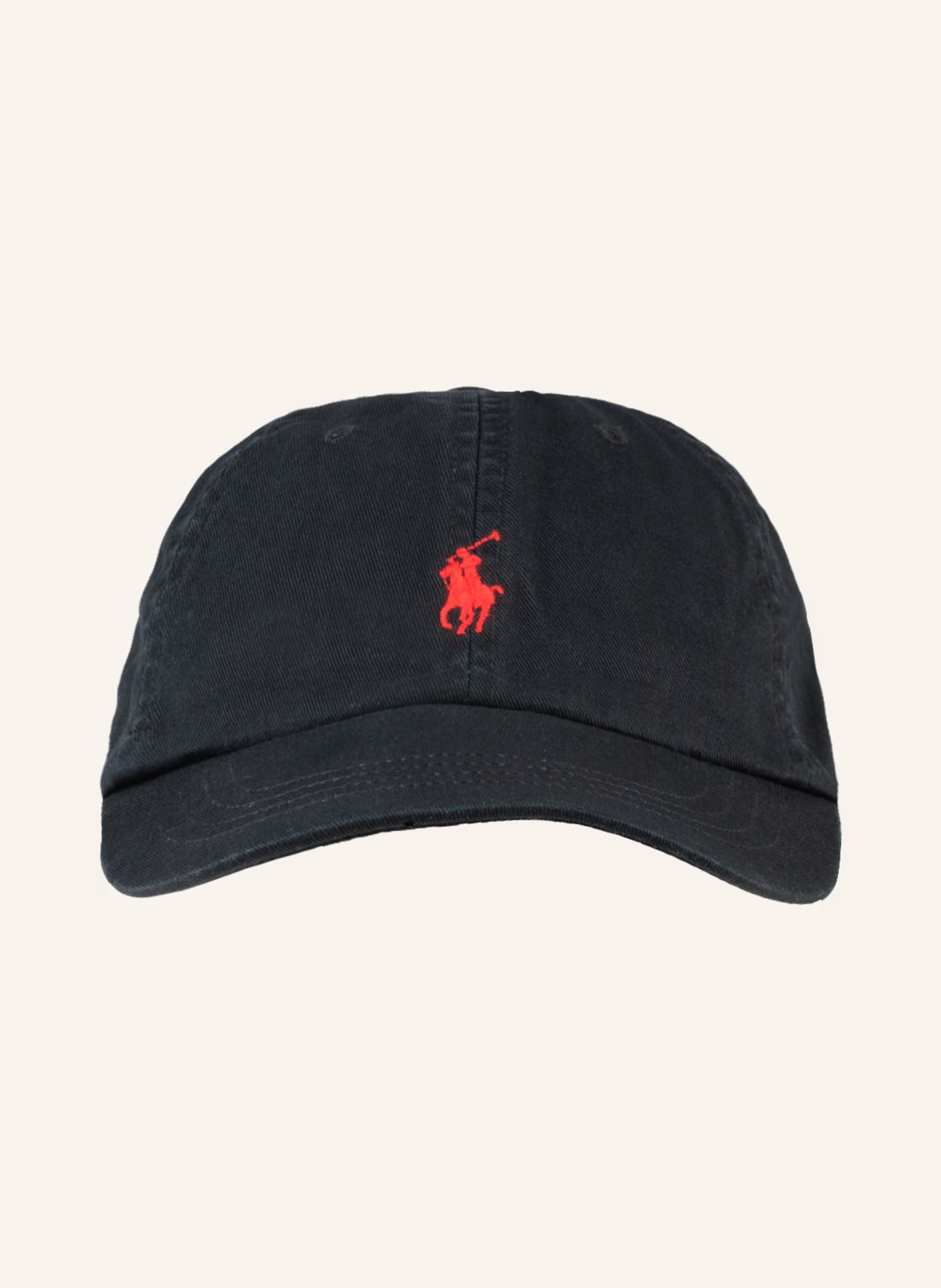 POLO RALPH LAUREN Cap: SCHWARZ/ ROT