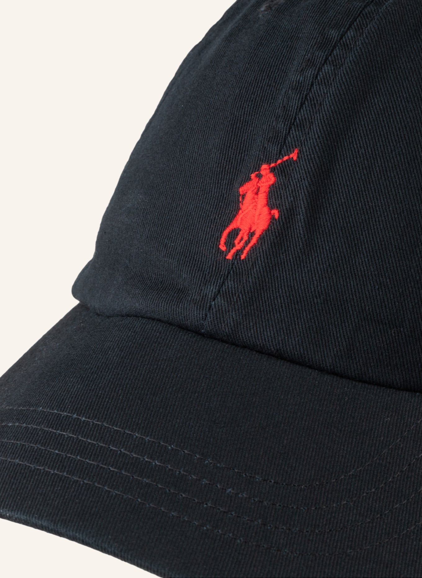POLO RALPH LAUREN Cap: SCHWARZ/ ROT
