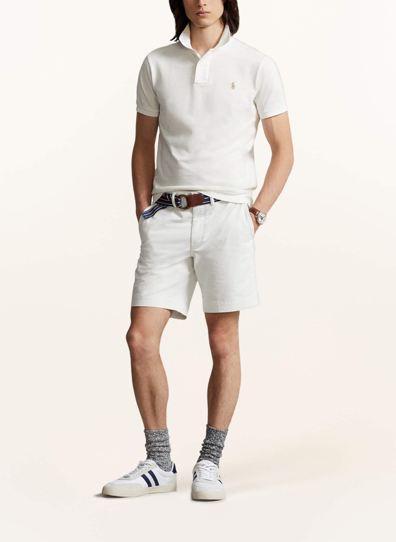 POLO RALPH LAUREN Piqué polo shirt custom slim fit , Color: WHITE (Image 2)