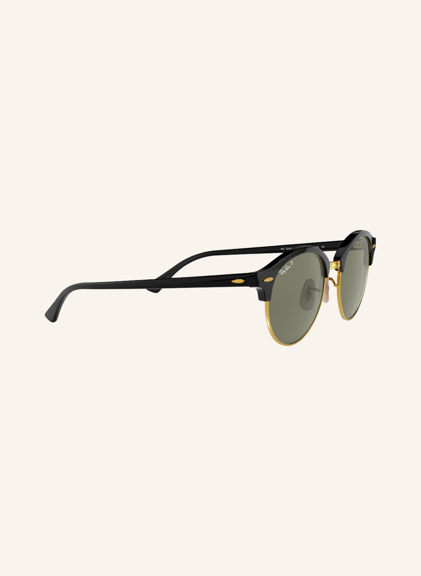 Ray-Ban Sunglasses RB4246 CLUBROUND, Color: 901/58 - BLACK/ GOLD/ GREEN POLARIZED (Image 3)