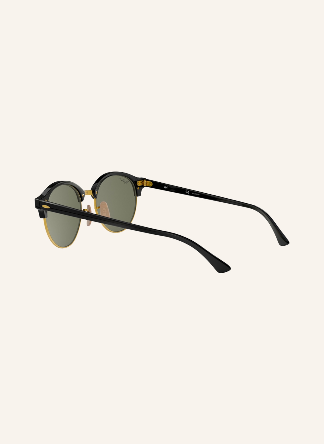 Ray-Ban Sunglasses RB4246 CLUBROUND, Color: 901/58 - BLACK/ GOLD/ GREEN POLARIZED (Image 4)