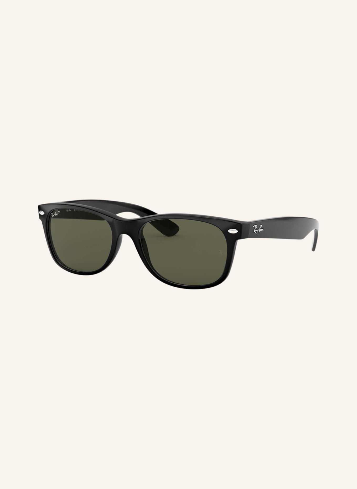 Ray-Ban Zonnebril RB2132 NEW WAYFARER: 901 - ZWART/ GROEN GEPOLARISEERD