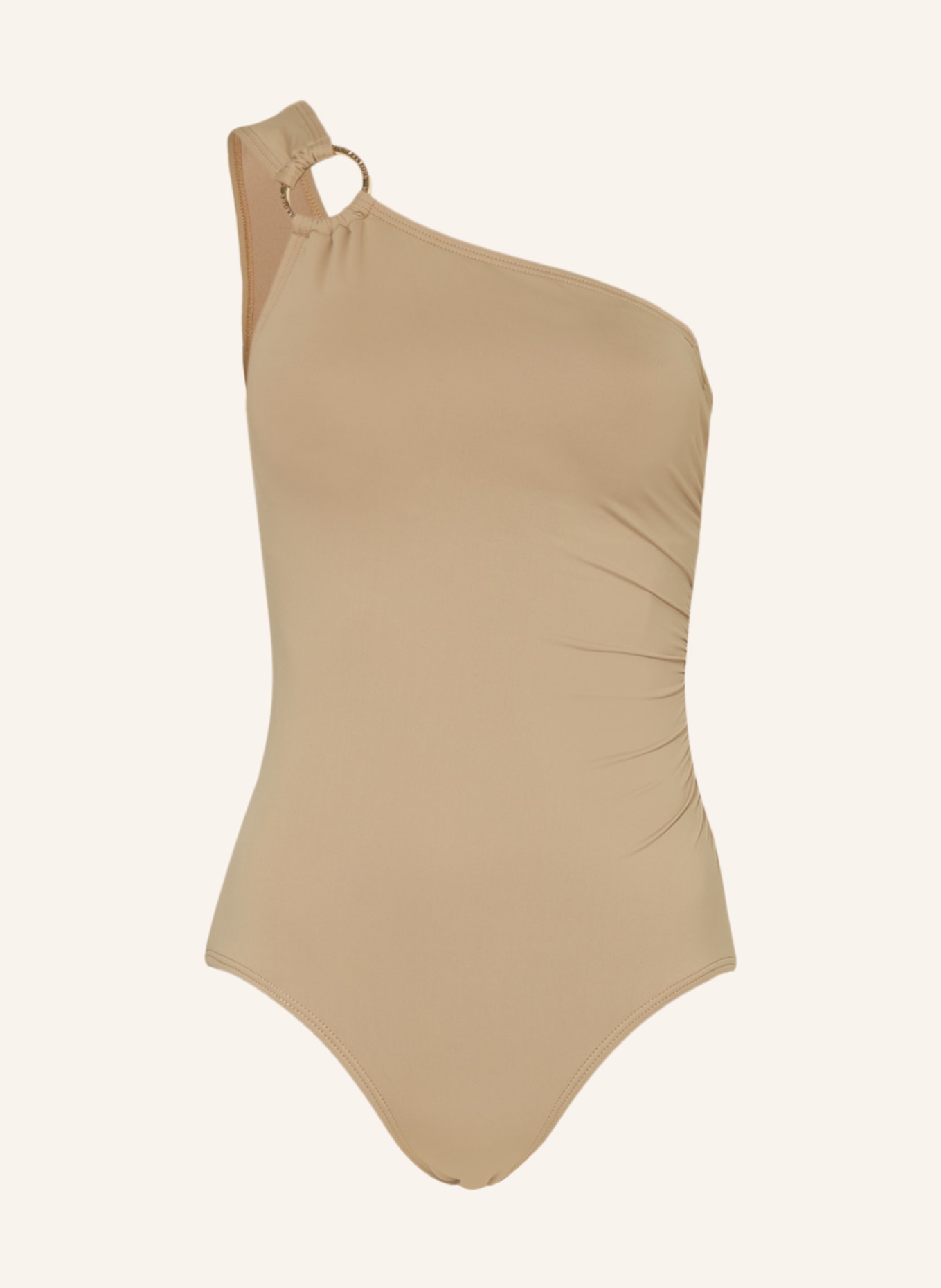 MICHAEL KORS One-shoulder swimsuit ICONIC SOLIDS, Color: BEIGE (Image 1)