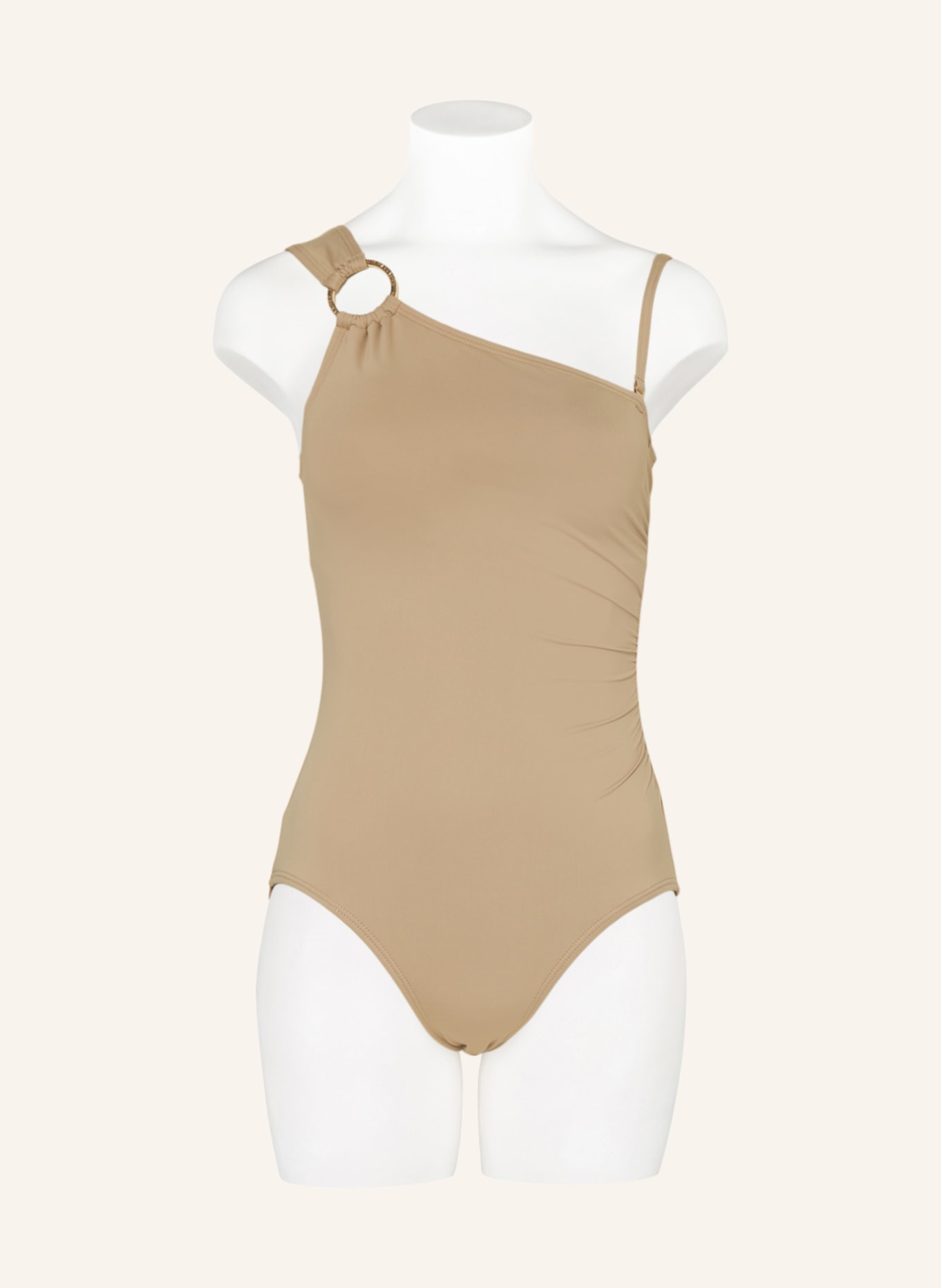 MICHAEL KORS One-shoulder swimsuit ICONIC SOLIDS, Color: BEIGE (Image 4)