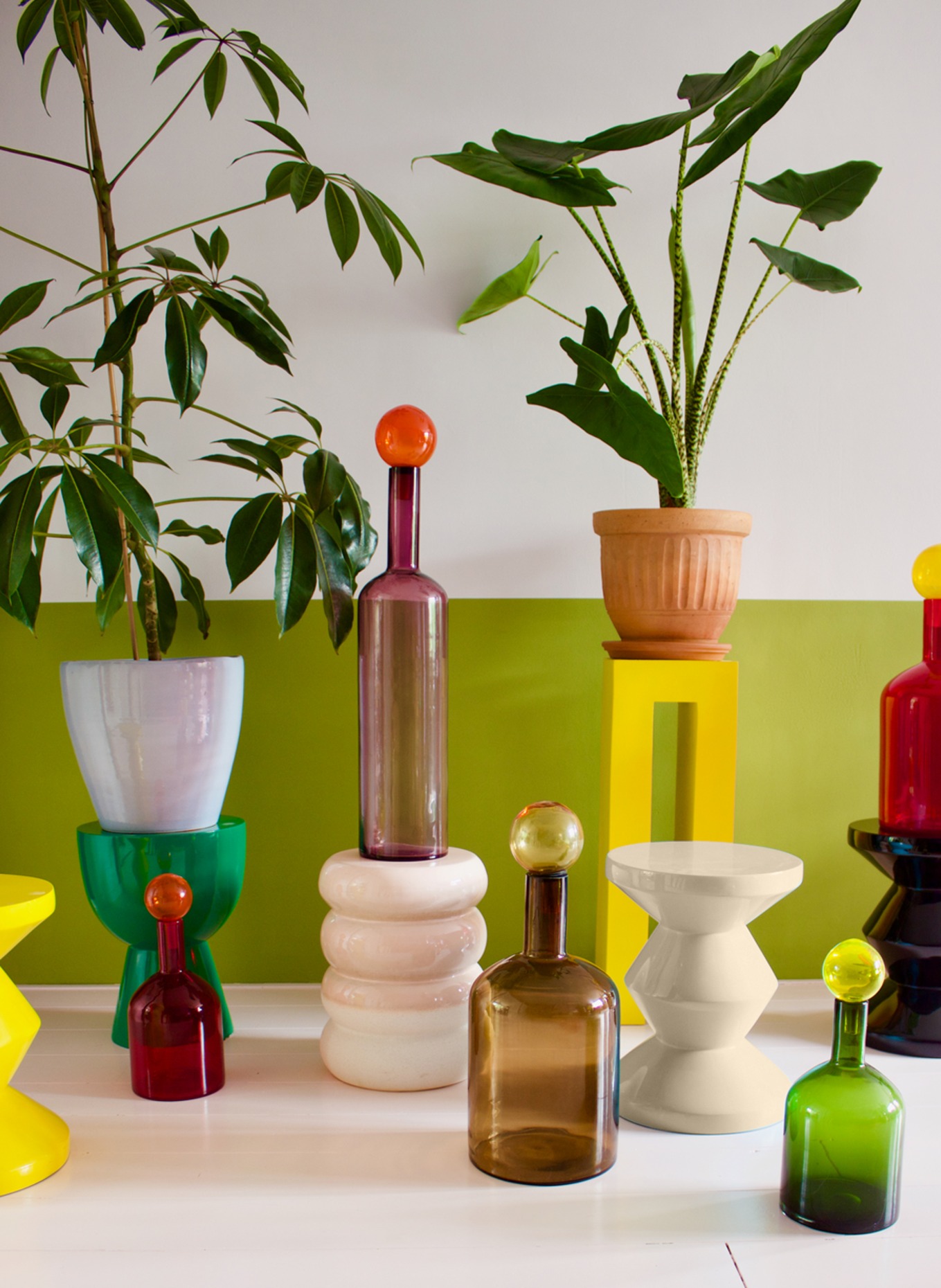 POLSPOTTEN Hocker ZIG ZAG: BEIGE