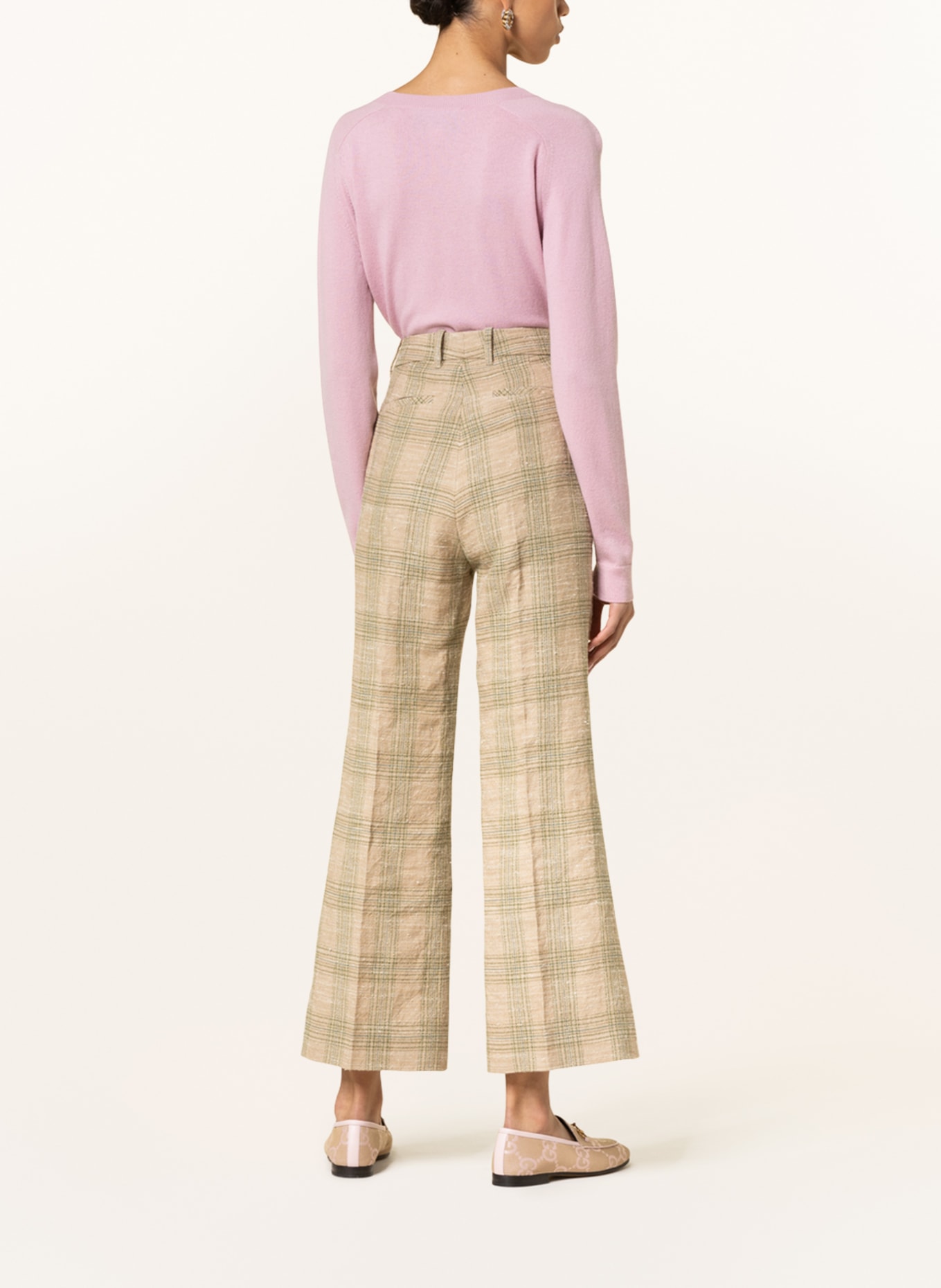 GUCCI Trousers with linen , Color: BEIGE/ LIGHT GREEN (Image 3)