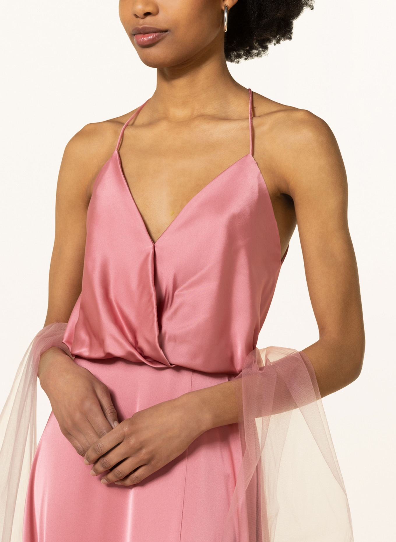 unique Evening dress with stole: PINK