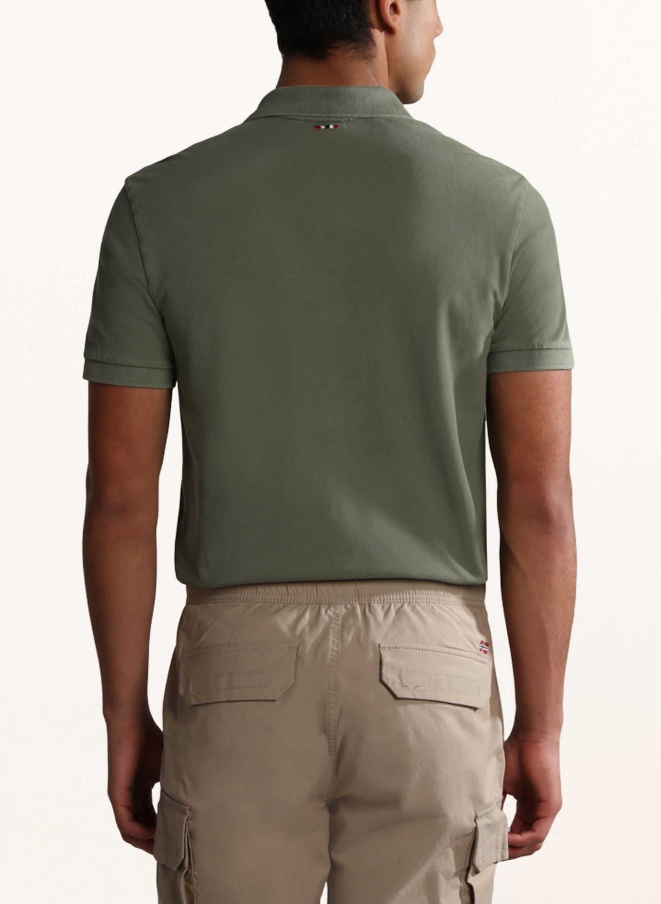 NAPAPIJRI Piqué polo shirt ELBAS, Color: OLIVE (Image 3)