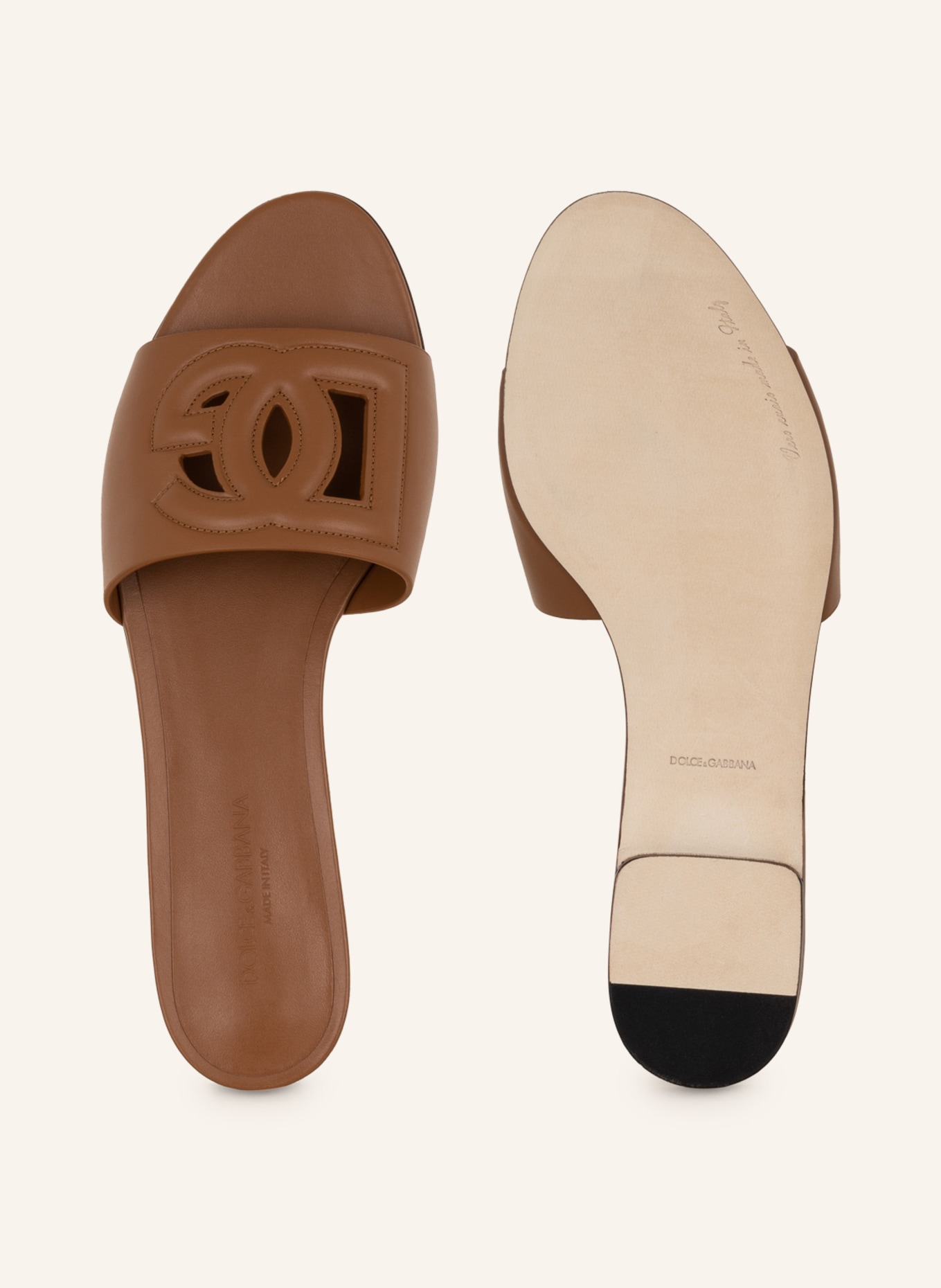 DOLCE & GABBANA Pantoletten: BRAUN