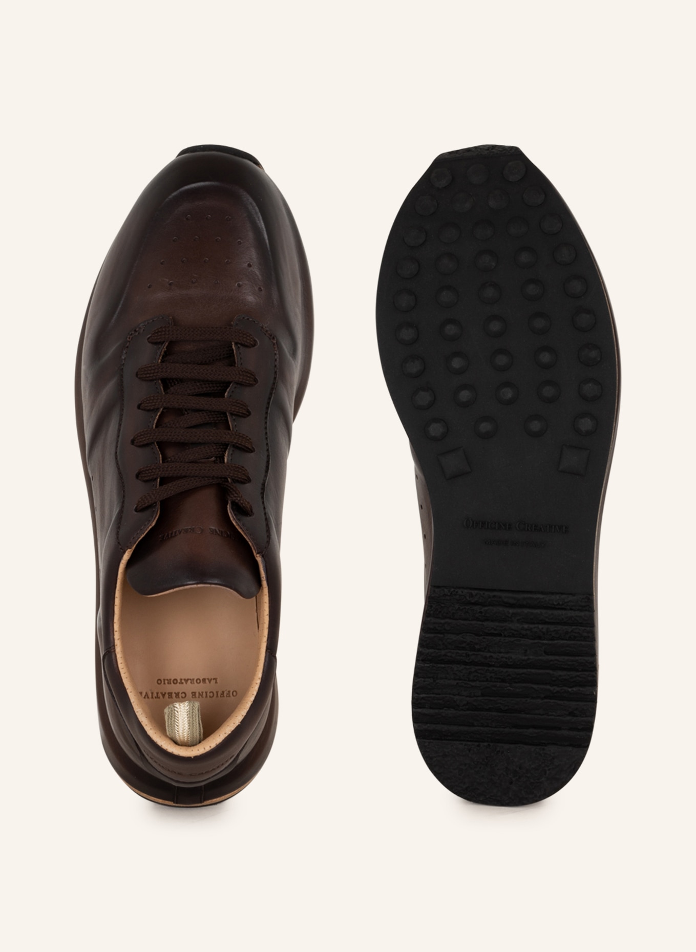 Men brown leather sneakers RACE LUX 003 – Officine Creative EU