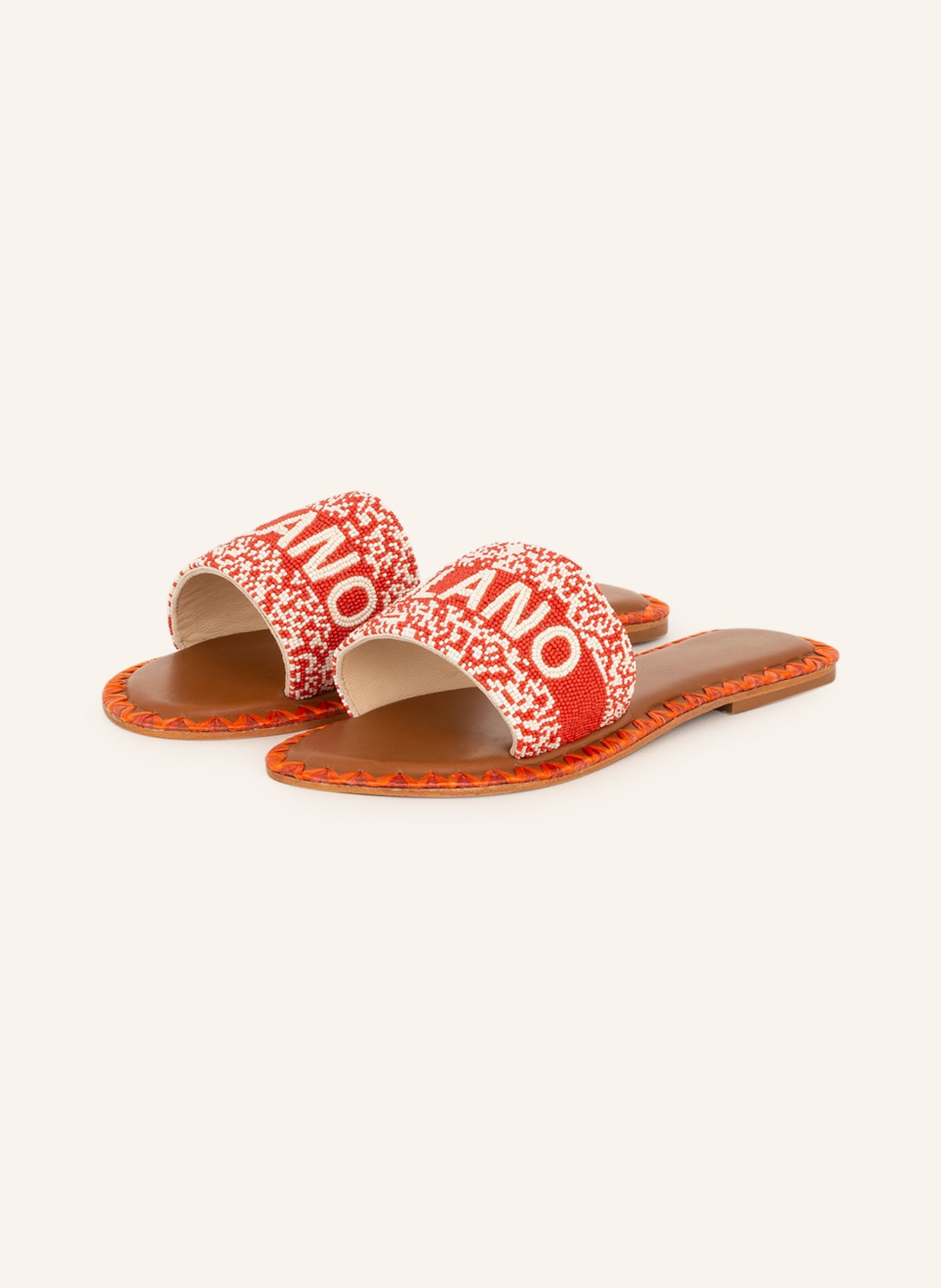 DE SIENA Pantofle MILANO s ozdobnými kamínky, Barva: ČERVENÁ/ KRÉMOVÁ (Obrázek 1)