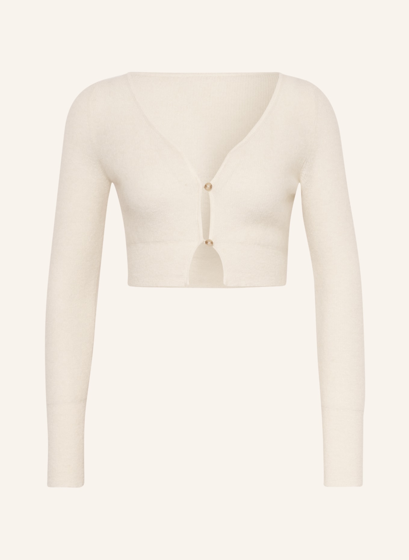 JACQUEMUS Cropped cardigan with mohair, Color: WHITE (Image 1)