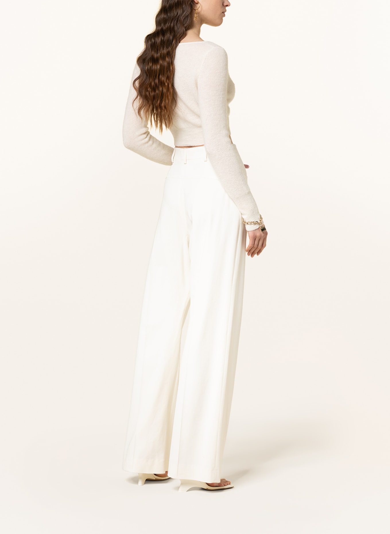 JACQUEMUS Cropped cardigan with mohair, Color: WHITE (Image 3)