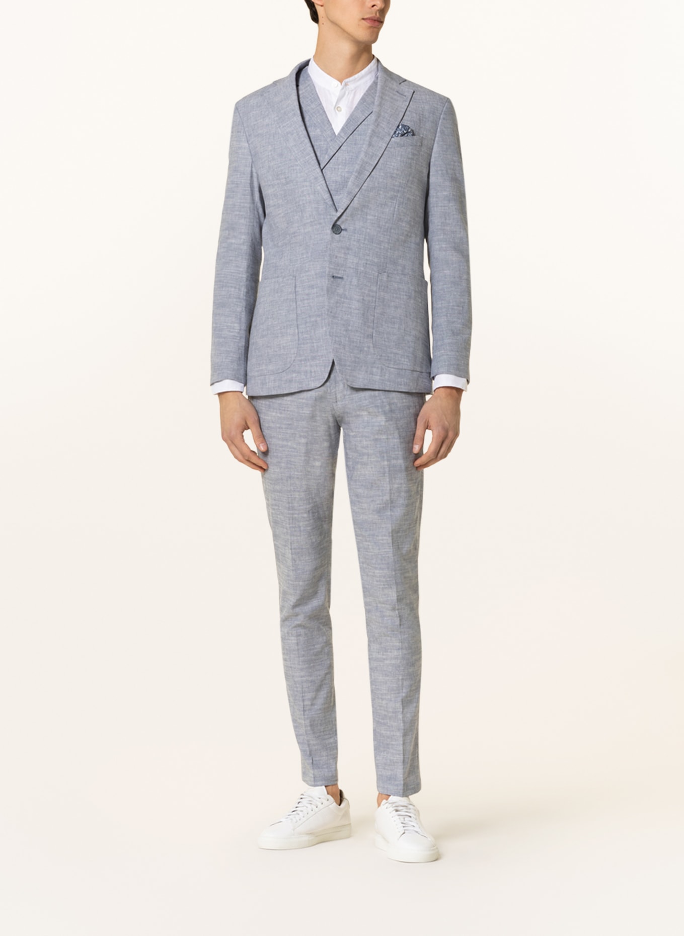 PAUL Suit jacket slim fit with linen, Color: 001 Light Blue (Image 2)