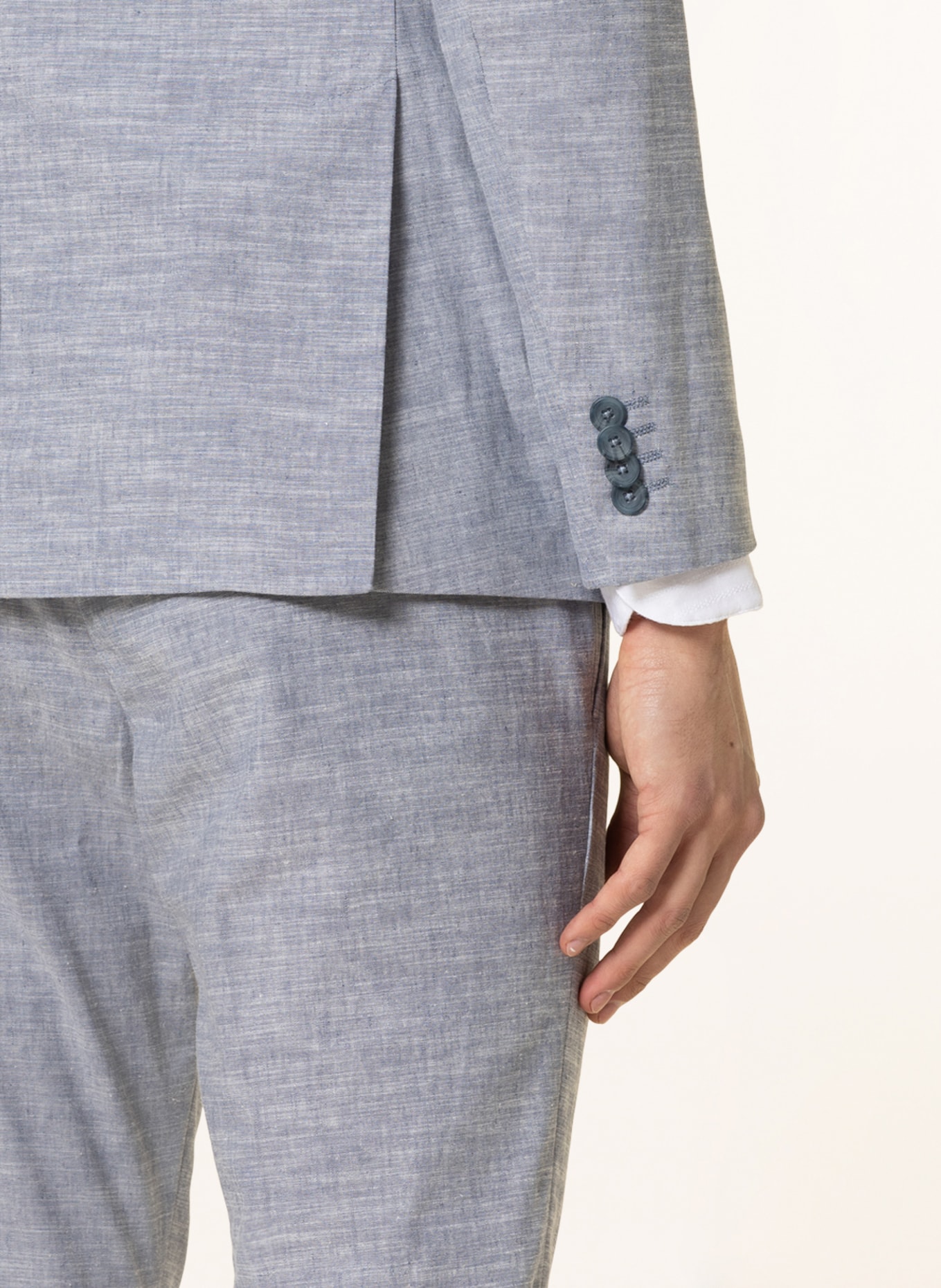 PAUL Suit jacket slim fit with linen, Color: 001 Light Blue (Image 6)
