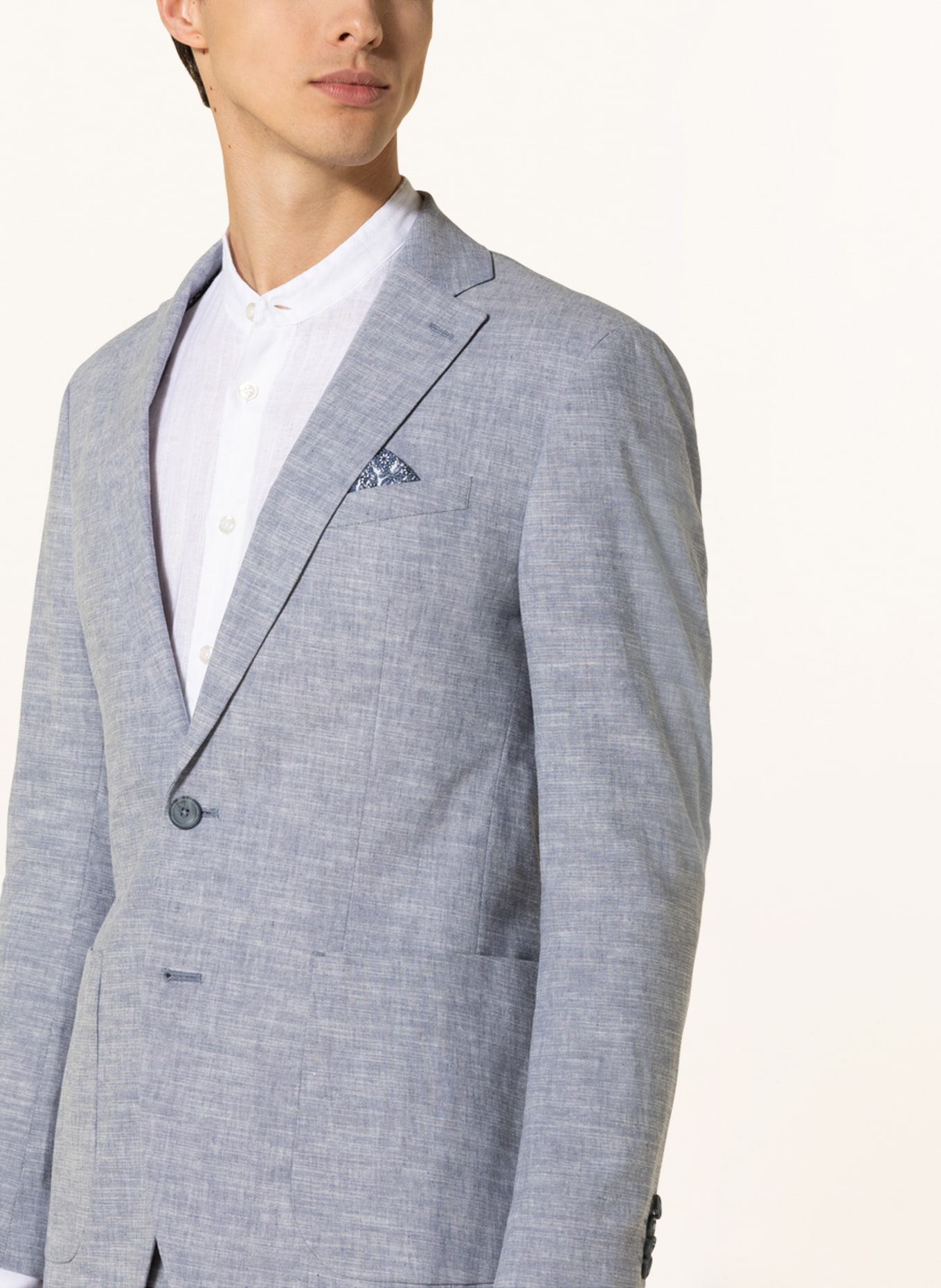 PAUL Suit jacket slim fit with linen, Color: 001 Light Blue (Image 7)