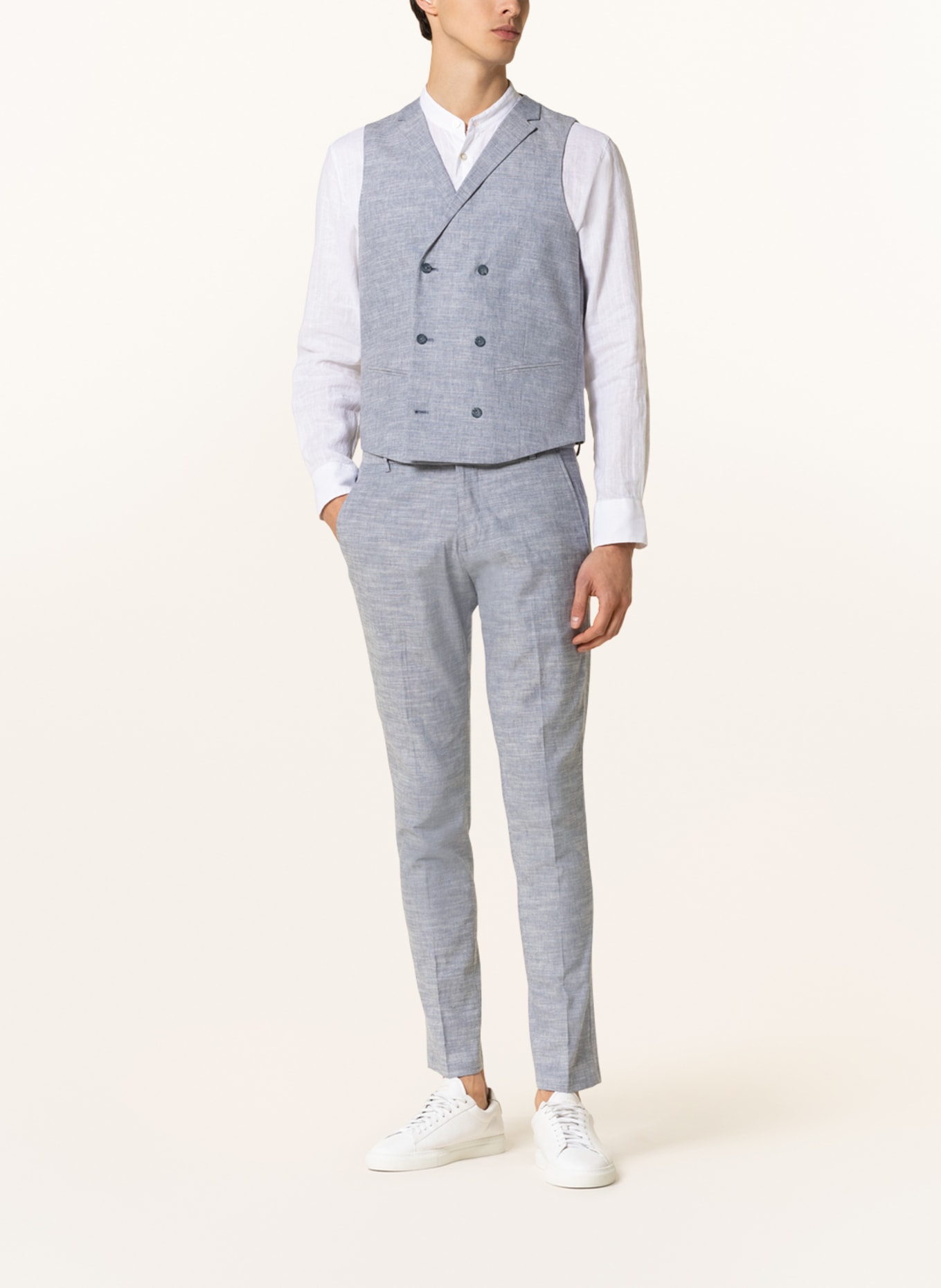 PAUL Suit vest with linen, Color: 001 Light Blue (Image 3)