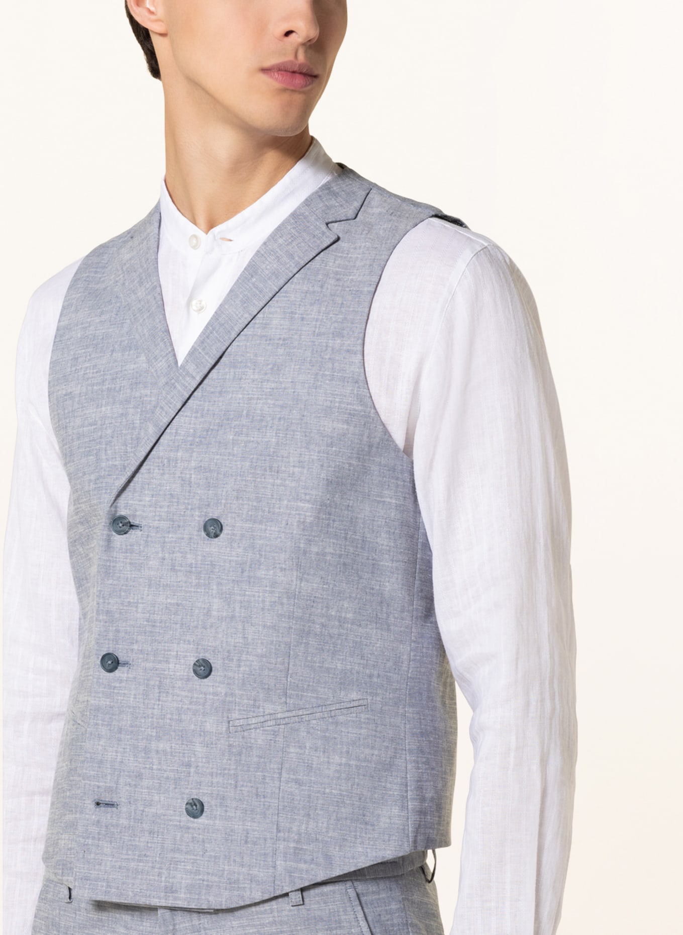 PAUL Suit vest with linen, Color: 001 Light Blue (Image 5)