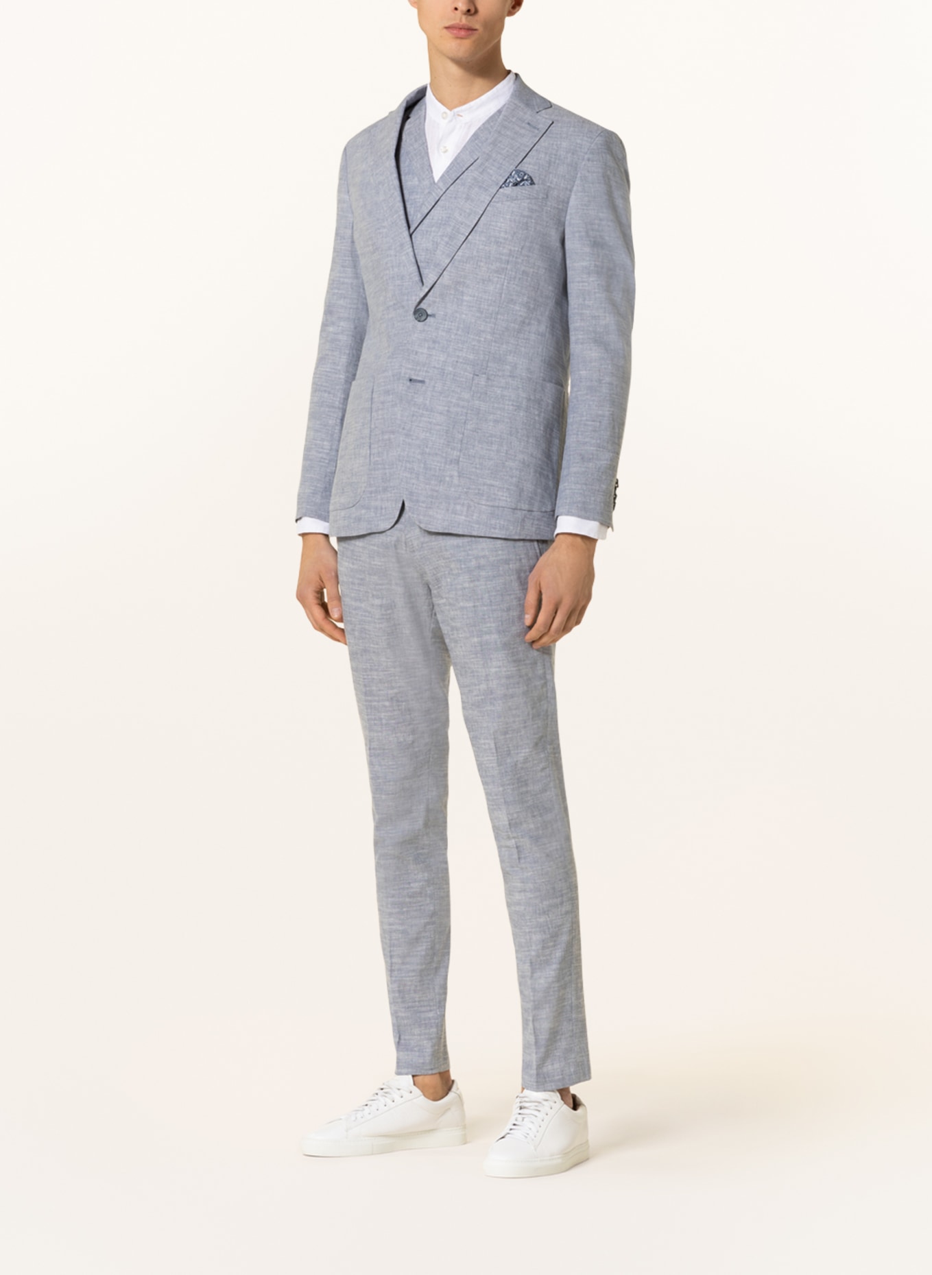 PAUL Suit trousers extra slim fit with linen, Color: 001 Light Blue (Image 2)