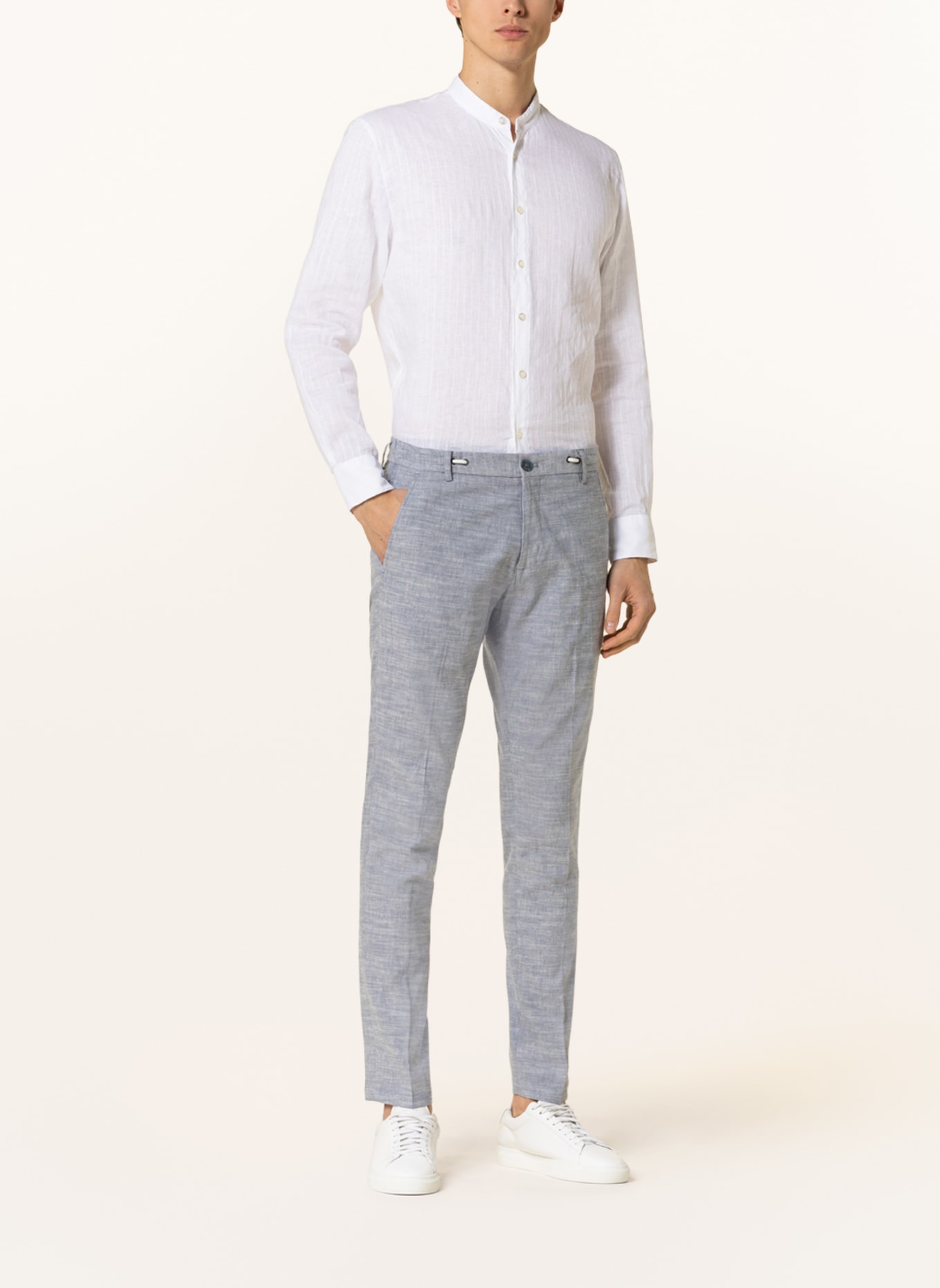 PAUL Oblekové kalhoty Extra Slim Fit se lnem, Barva: 001 Light Blue (Obrázek 3)