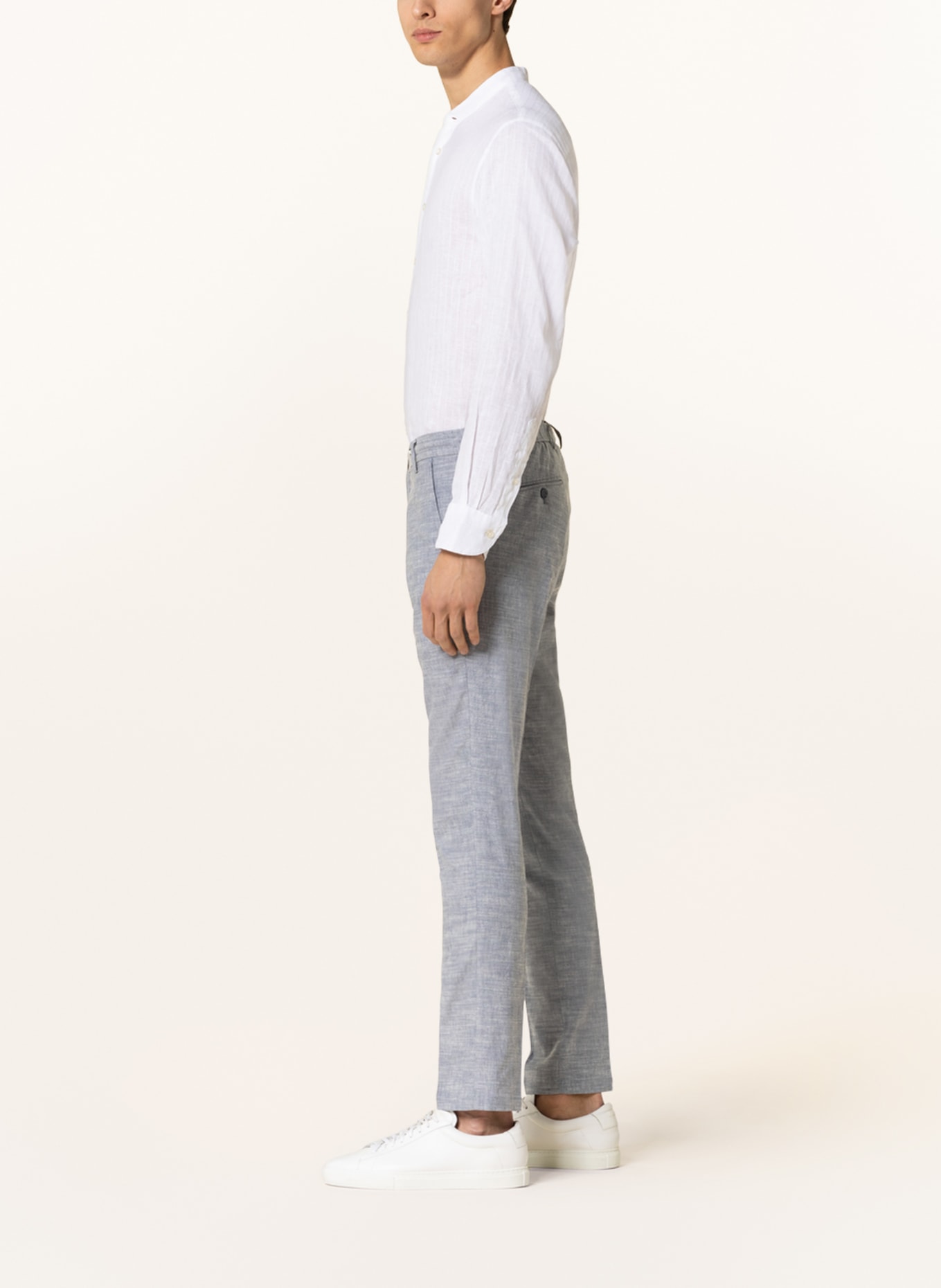 PAUL Spodnie garniturowe extra slim fit z dodatkiem lnu, Kolor: 001 Light Blue (Obrazek 5)