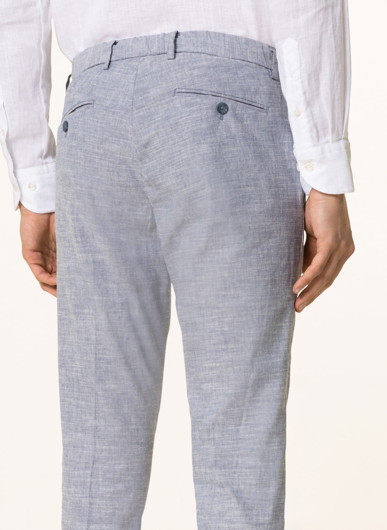 PAUL Oblekové kalhoty Extra Slim Fit se lnem, Barva: 001 Light Blue (Obrázek 6)