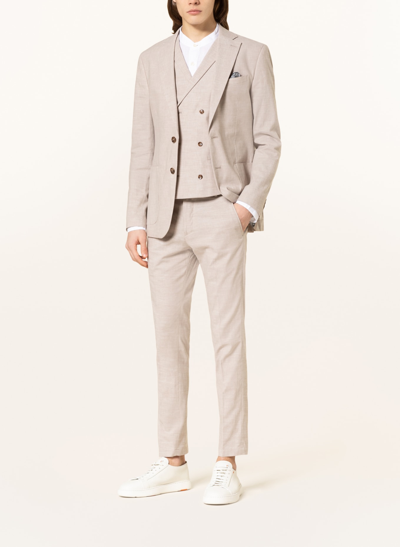 PAUL Suit trousers extra slim fit with linen, Color: 003 Light Beige (Image 2)