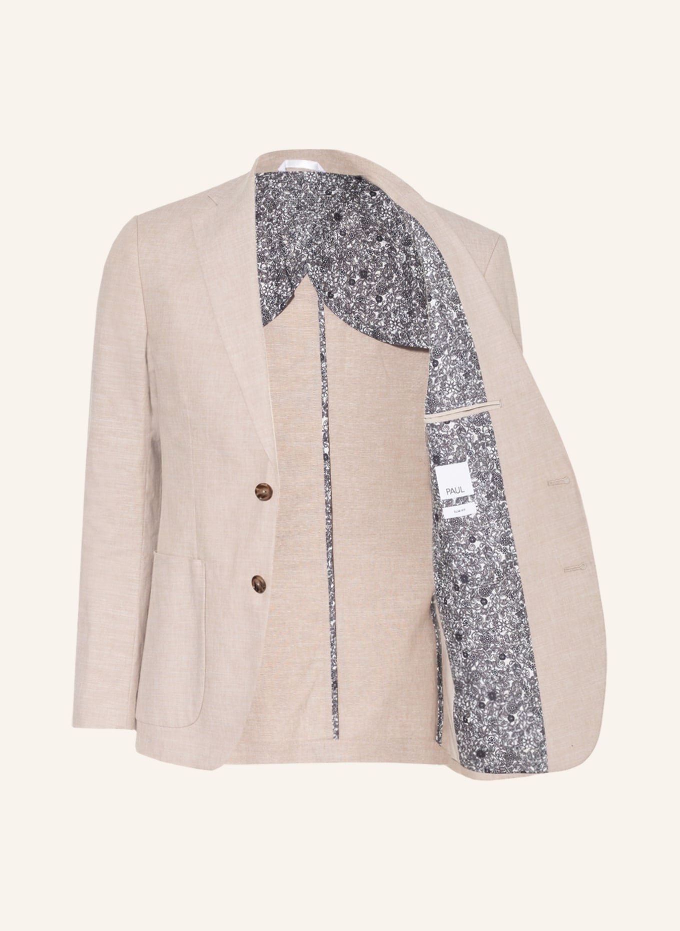 PAUL Tailored jacket slim fit with linen, Color: 003 Light Beige (Image 4)