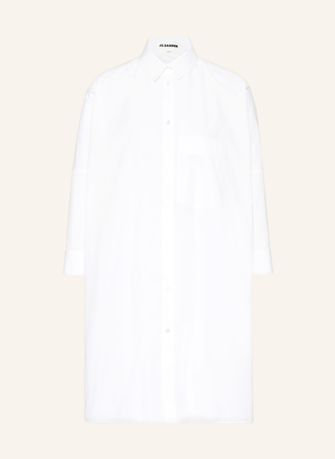 JIL SANDER Oversized košilová halenka S 3/4 rukávem, Barva: BÍLÁ (Obrázek 1)