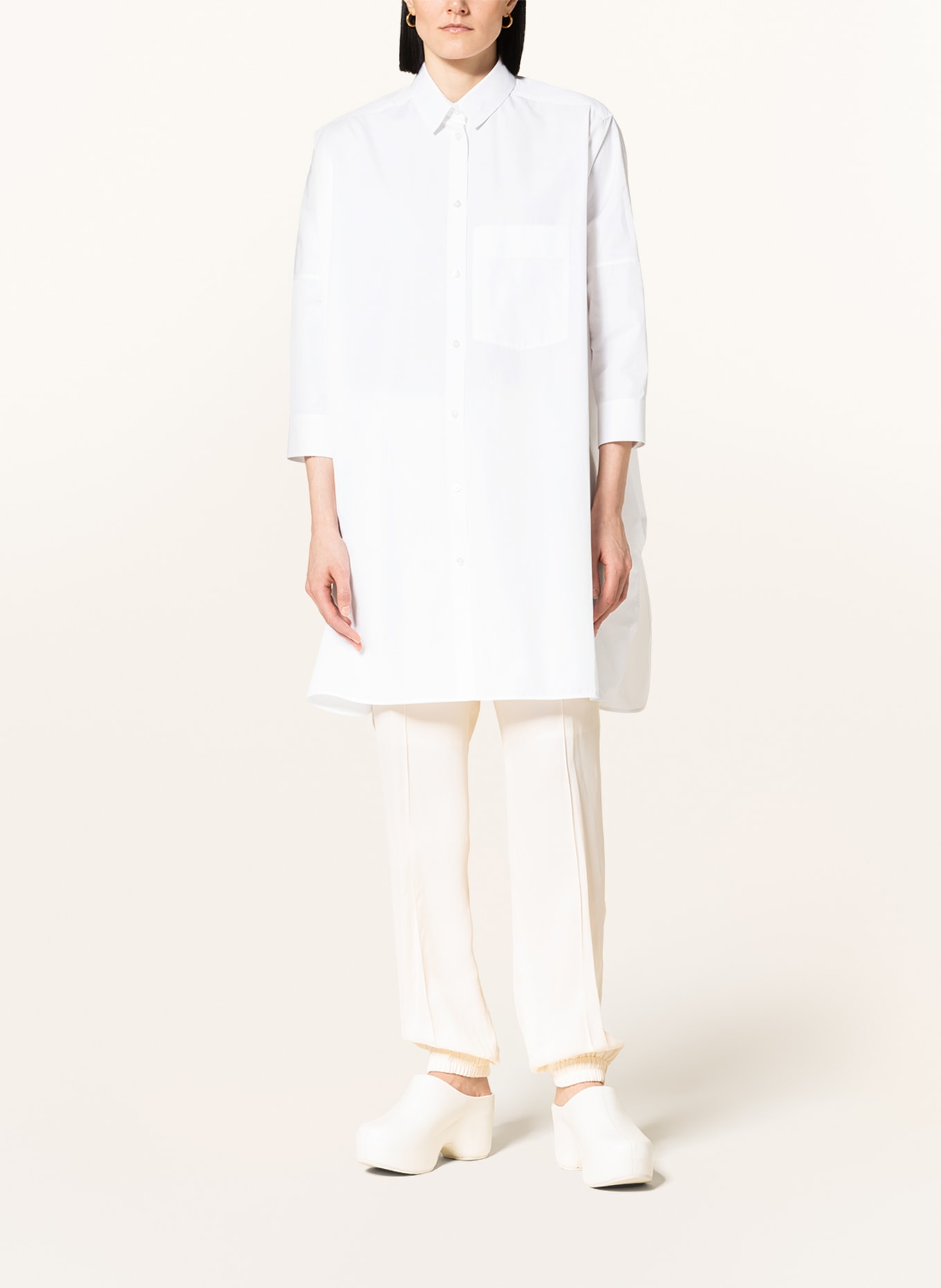 JIL SANDER Oversized shirt blouse with 3/4 sleeves, Color: WHITE (Image 2)